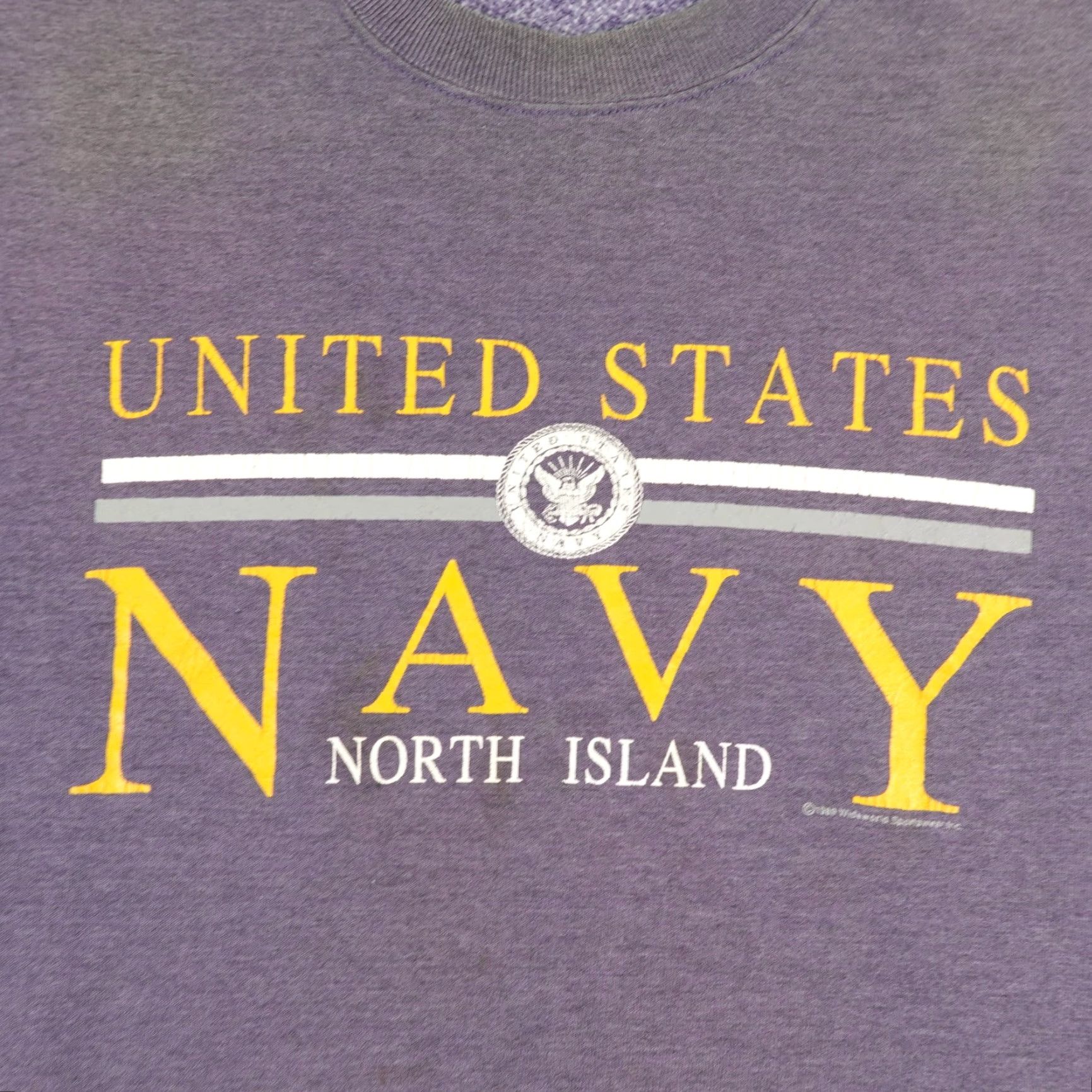 Jerzees VINTAGE United States Navy Sweatshirt Mens XL Purple North Island Sweatshirt 80s Jerzees Pullover Crew Neck Cotton Polyester Fleece Logo Navy Wool? Size US XL / EU 56 / 4 - 2 Thumbnail