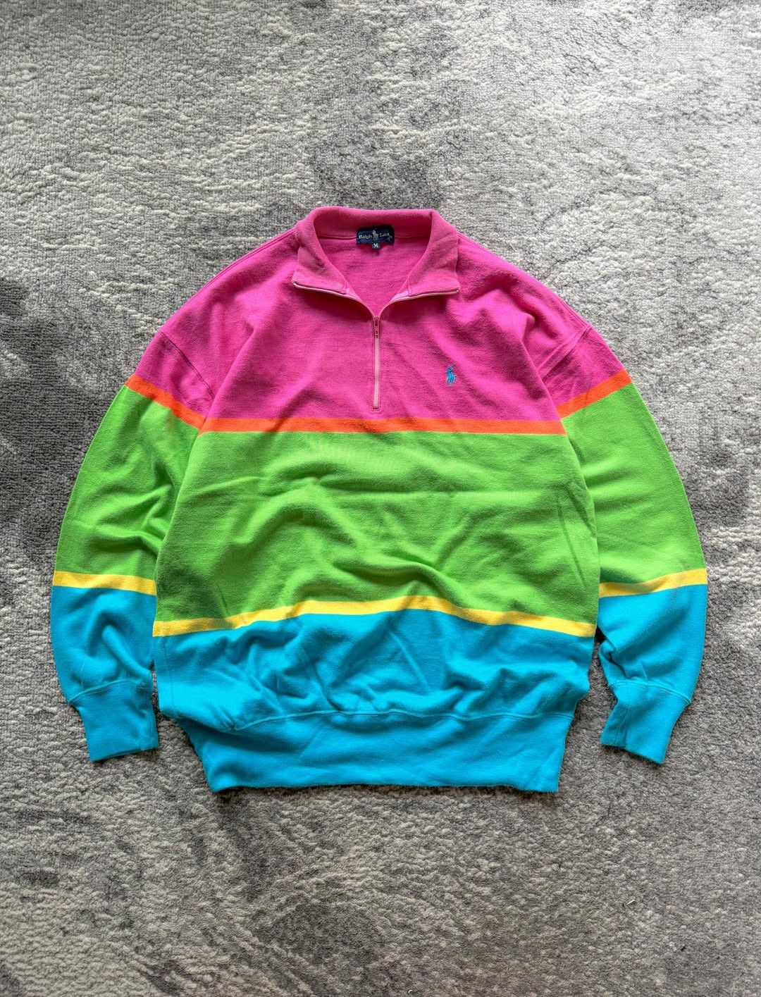 Ralph Lauren 90’s Ralph Lauren Quarterzip Split Colour Size US M / EU 48-50 / 2 - 1 Thumbnail