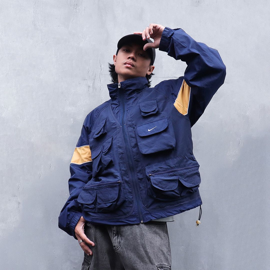 Nike Reworked Nike Tactical Zip-up Tracktop Navy | Grailed