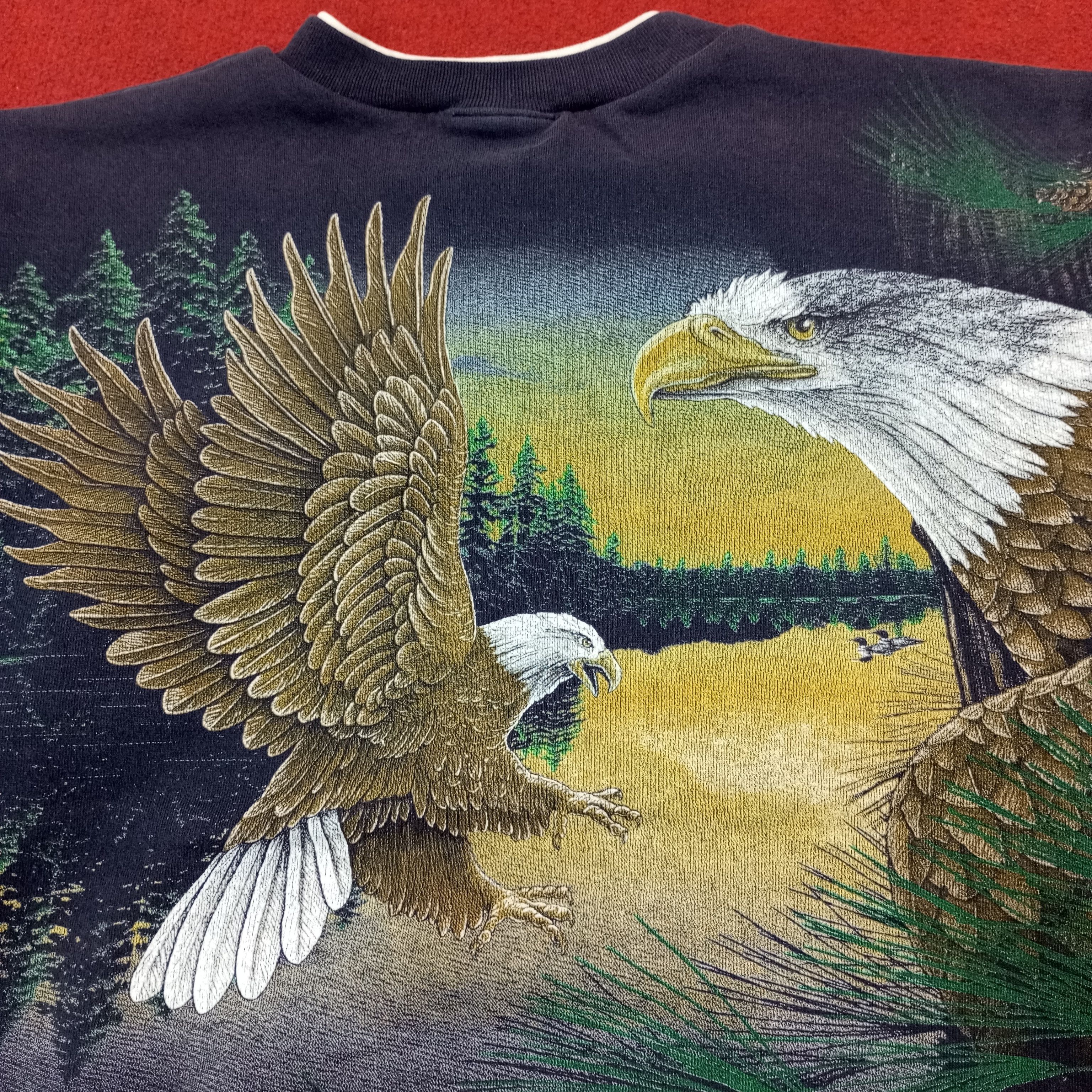 Vintage Eagles Habitat Art Design Style Vintage Sweatshirt c216n15 Size US M / EU 48-50 / 2 - 4 Thumbnail