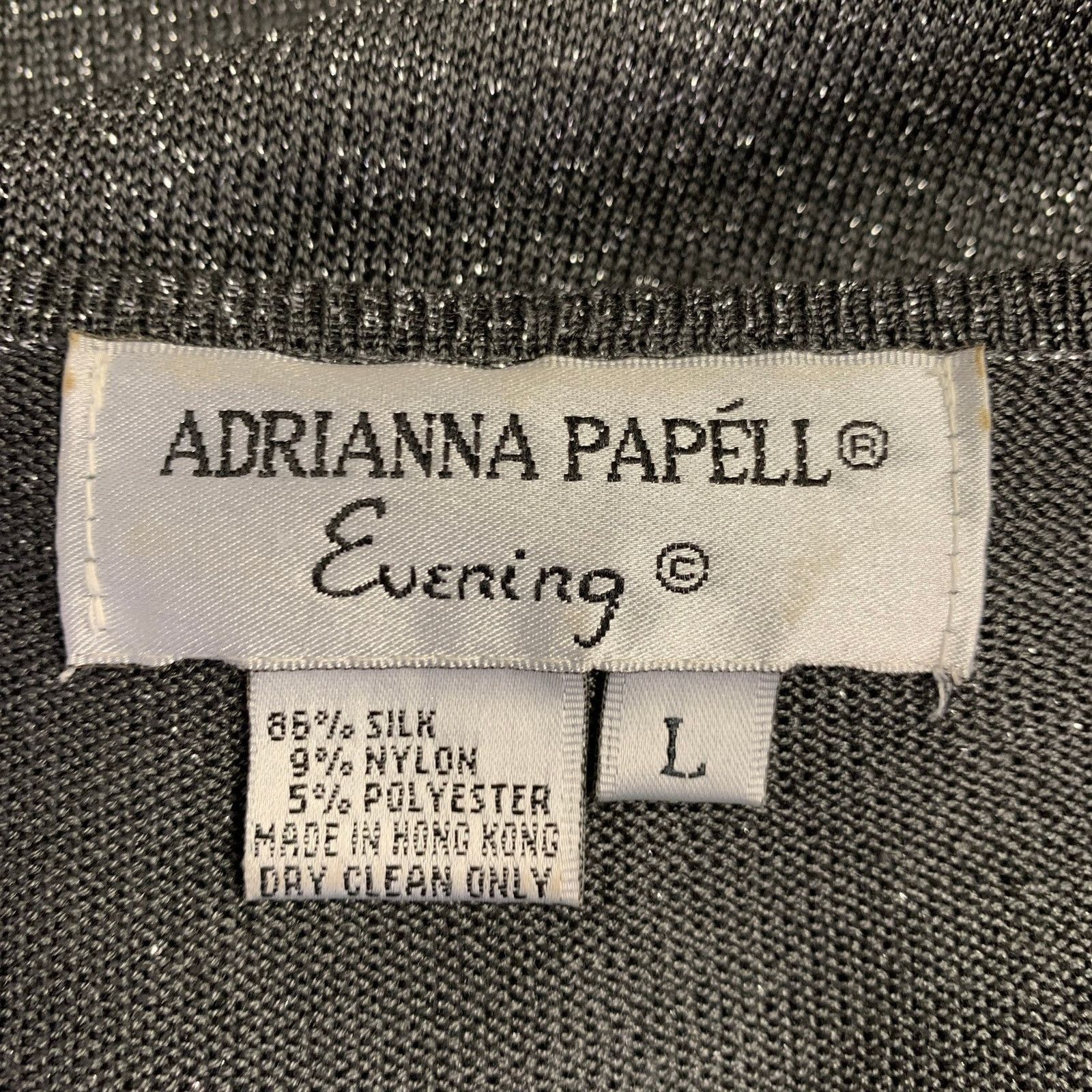 Adrianna Papell ADRIANNA PAPELL L Silver Grey Silk Blend 2 PC Cardigan Set Size L / US 10 / IT 46 - 7 Thumbnail