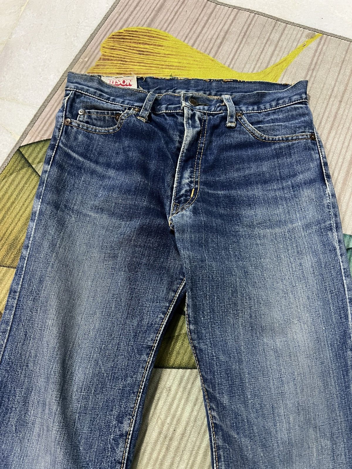 Vintage 70’s Bison Genuine Western Mudwash Bootcut Zip Talon Jean Size US 29 - 3 Thumbnail