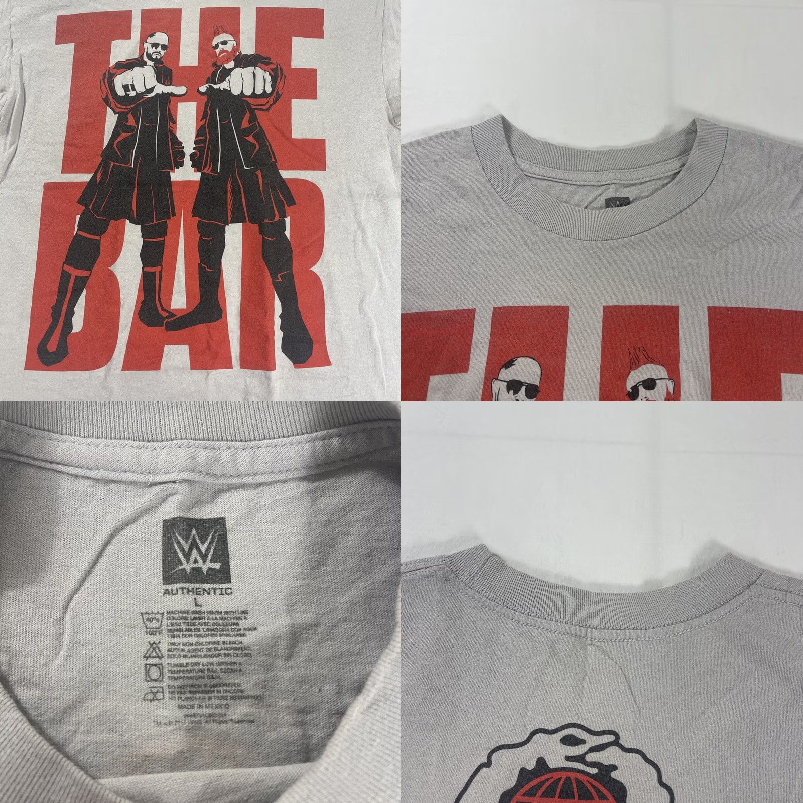 Logo 7 WWE L T-Shirt THE BAR Cesaro Sheamus Graphic Logo Authentic Wear Wrestling Shirt Mens Gray L WWE Logo 90s Wrestling Size US L / EU 52-54 / 3 - 8 Thumbnail