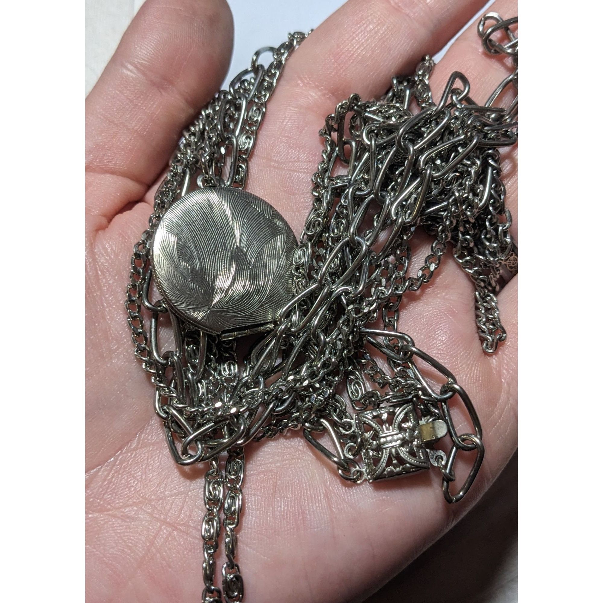 Other Silver Multilayer Chain Locket Necklace Size ONE SIZE - 7 Thumbnail
