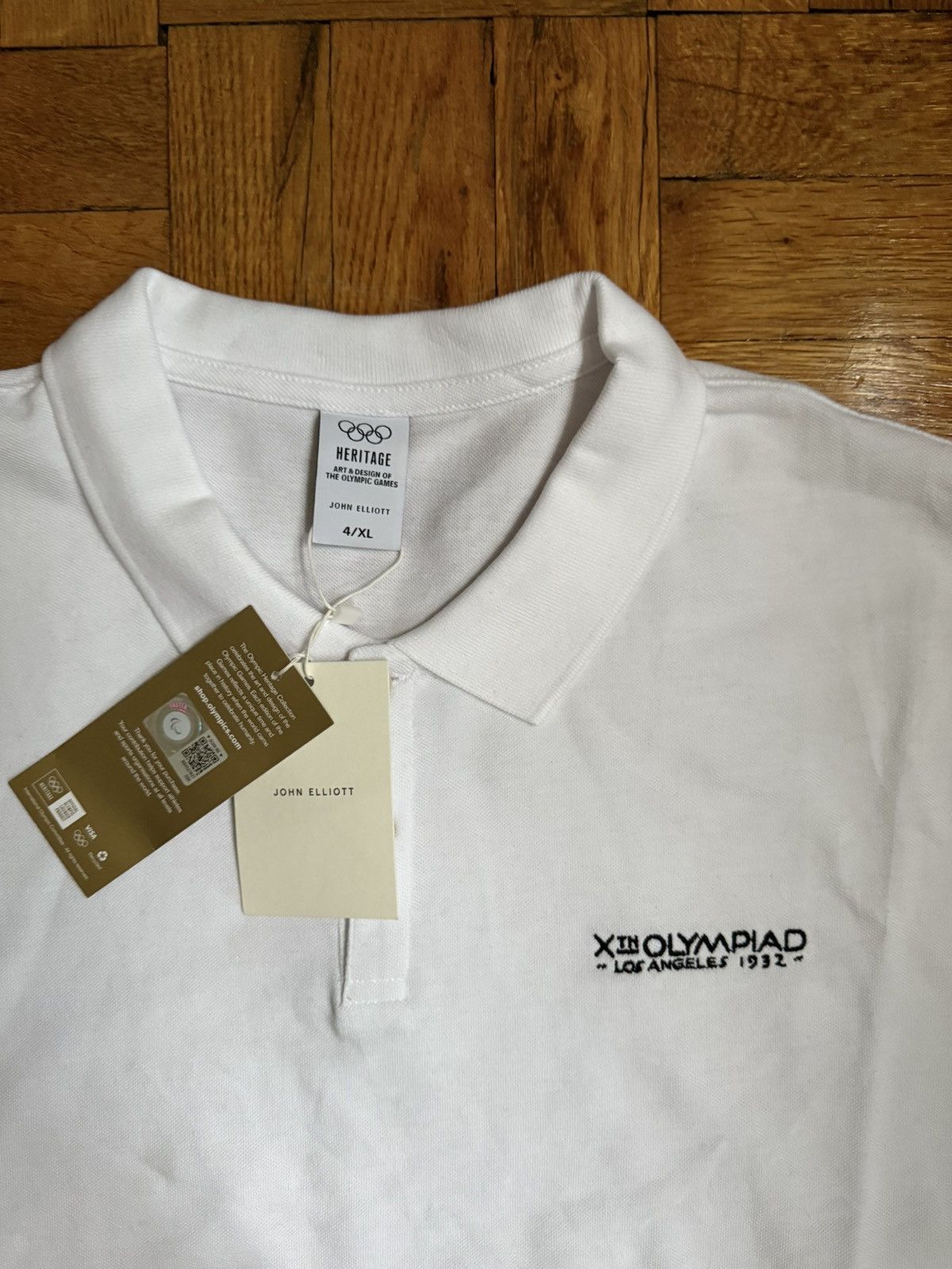 John Elliott Olympic Heritage Los Angeles Polo - White Size US XL / EU 56 / 4 - 2 Thumbnail