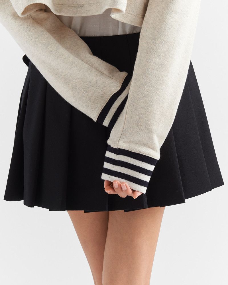 Prada o1B3y1r0426 Oversized Cotton Fleece Sweatshirt in Natural Size L / US 10 / IT 46 - 4 Thumbnail