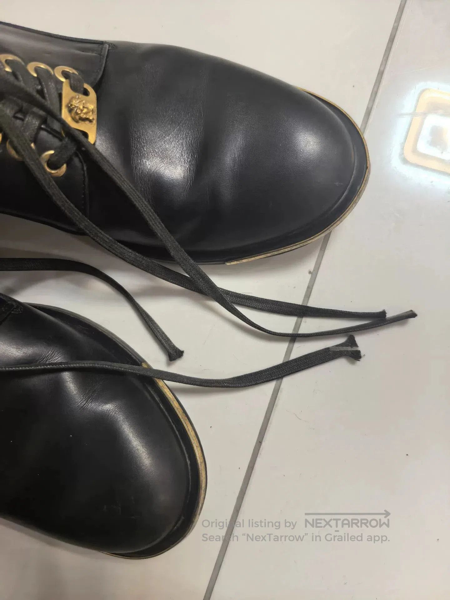 Versace Versace Medusa Metallic Trim Leather Shoes. Size US 6.5 / EU 39-40 - 8 Thumbnail
