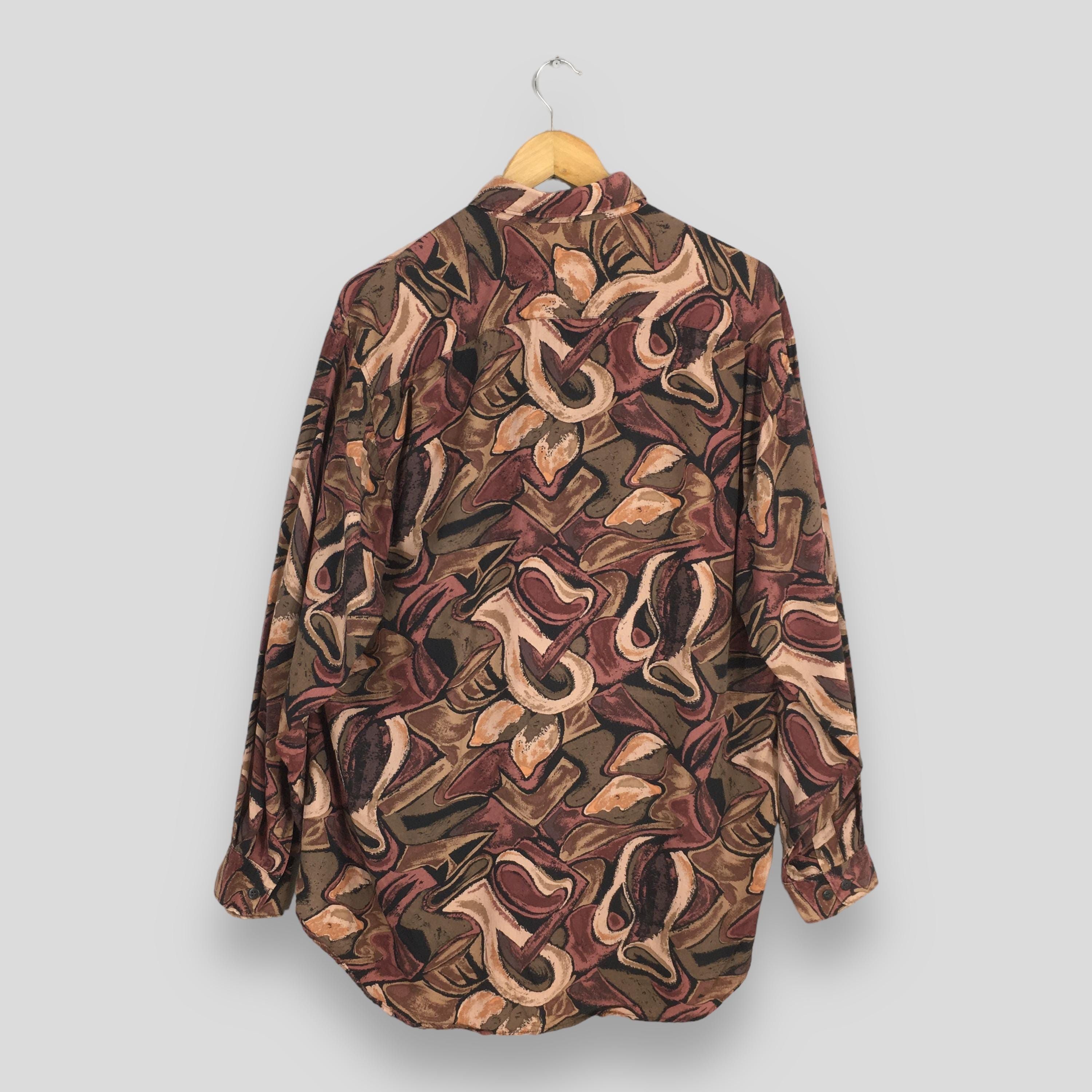 Other Vintage Alberto Zanre Psychedelic Pattern Silk Shirt Large Size US L / EU 52-54 / 3 - 7 Thumbnail