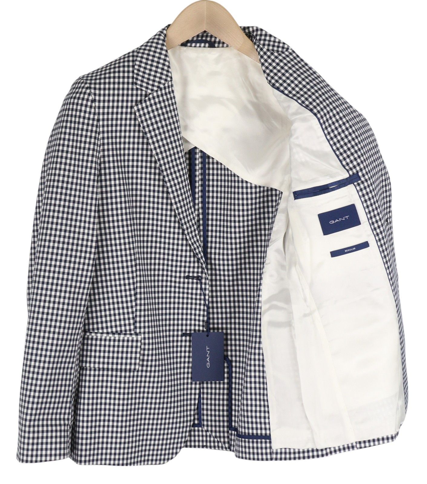 Gant GINGHAM STRETCH REGULAR EU38 Blue Plaid 85312 Size M / US 6-8 / IT 42-44 - 2 Thumbnail