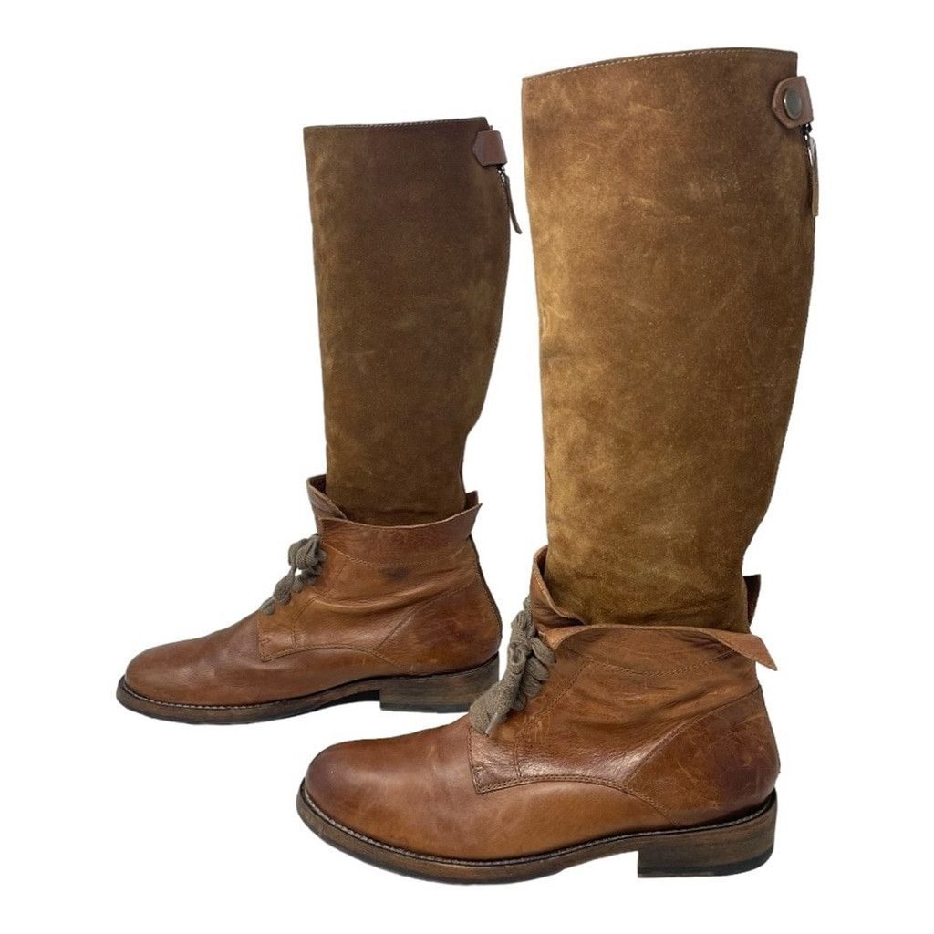 Brunello Cucinelli Brunello Cucinelli Brown Leather and Suede Riding Boots 41 Size US 11 / IT 41 - 4 Thumbnail