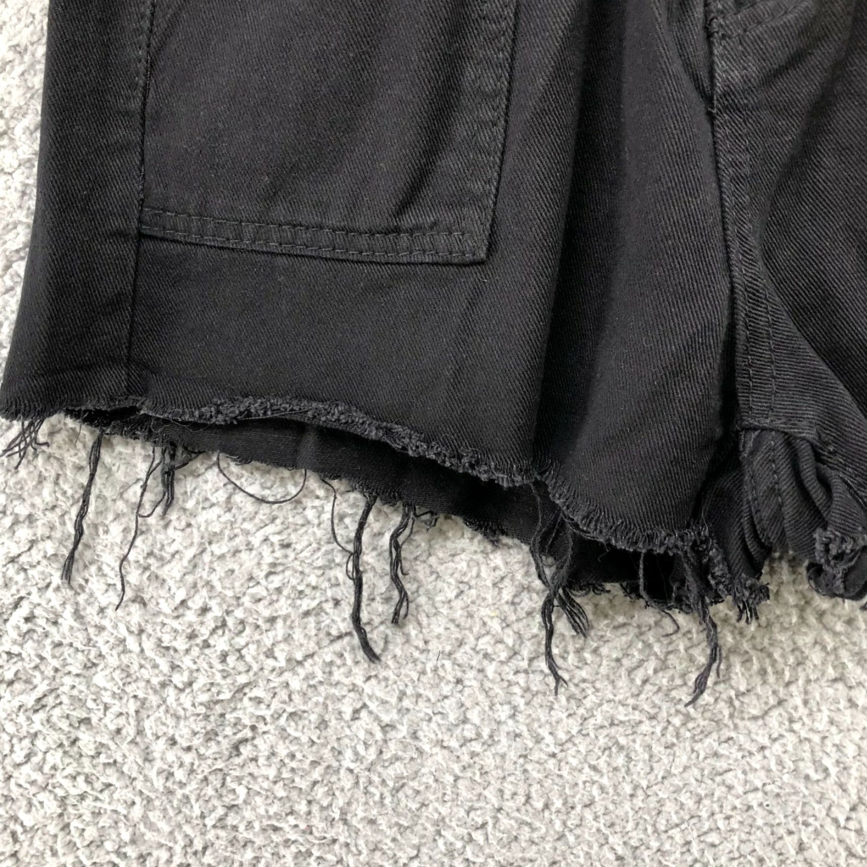 Vintage NWT Black Paperbag Jean Shorts Womens S High Waisted Elastic Casual Bohemian Retro Size 28" / US 6 / IT 42 - 3 Thumbnail