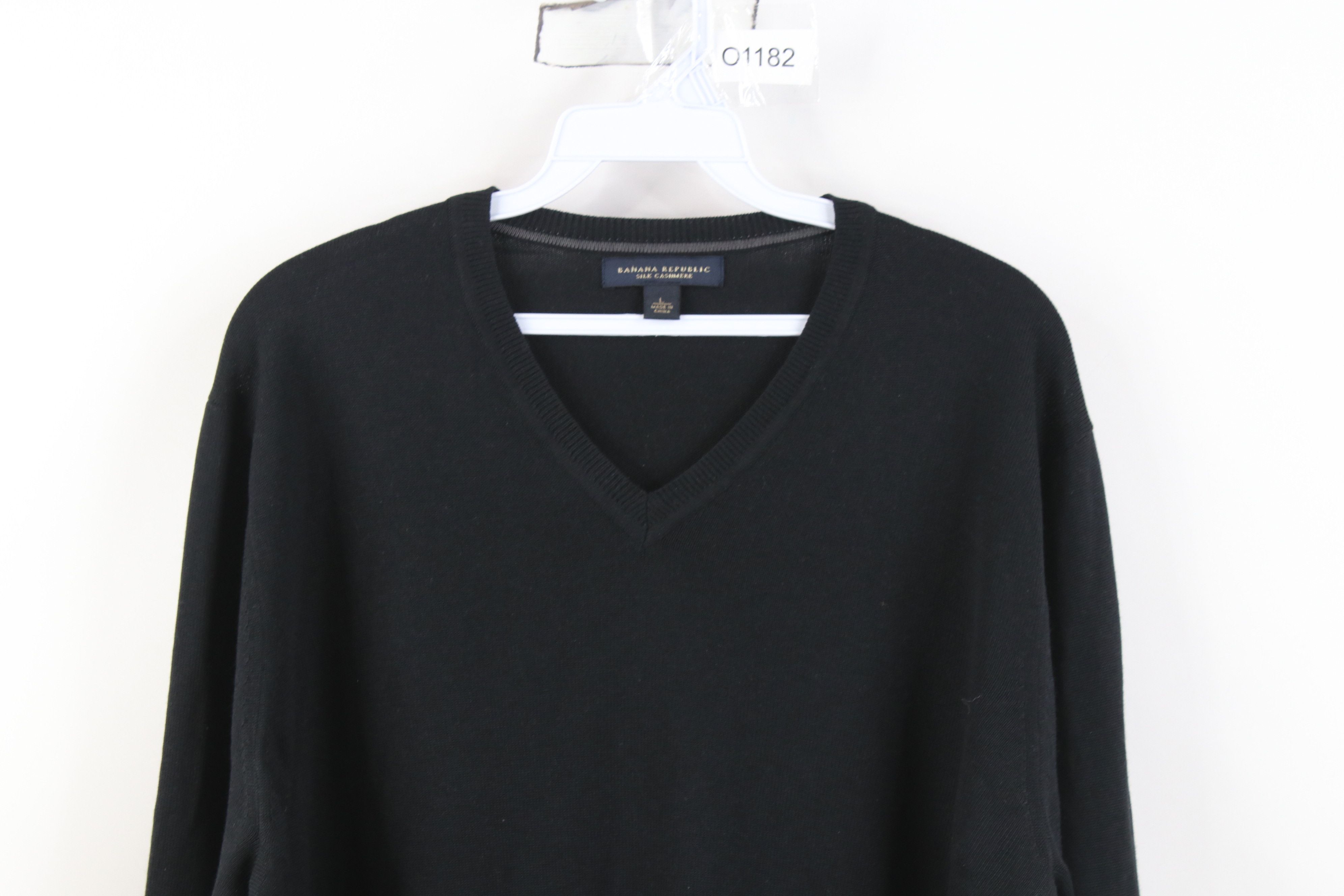 Banana Republic Banana Republic Lightweight Silk Cashmere Knit Sweater Black Size US L / EU 52-54 / 3 - 2 Thumbnail