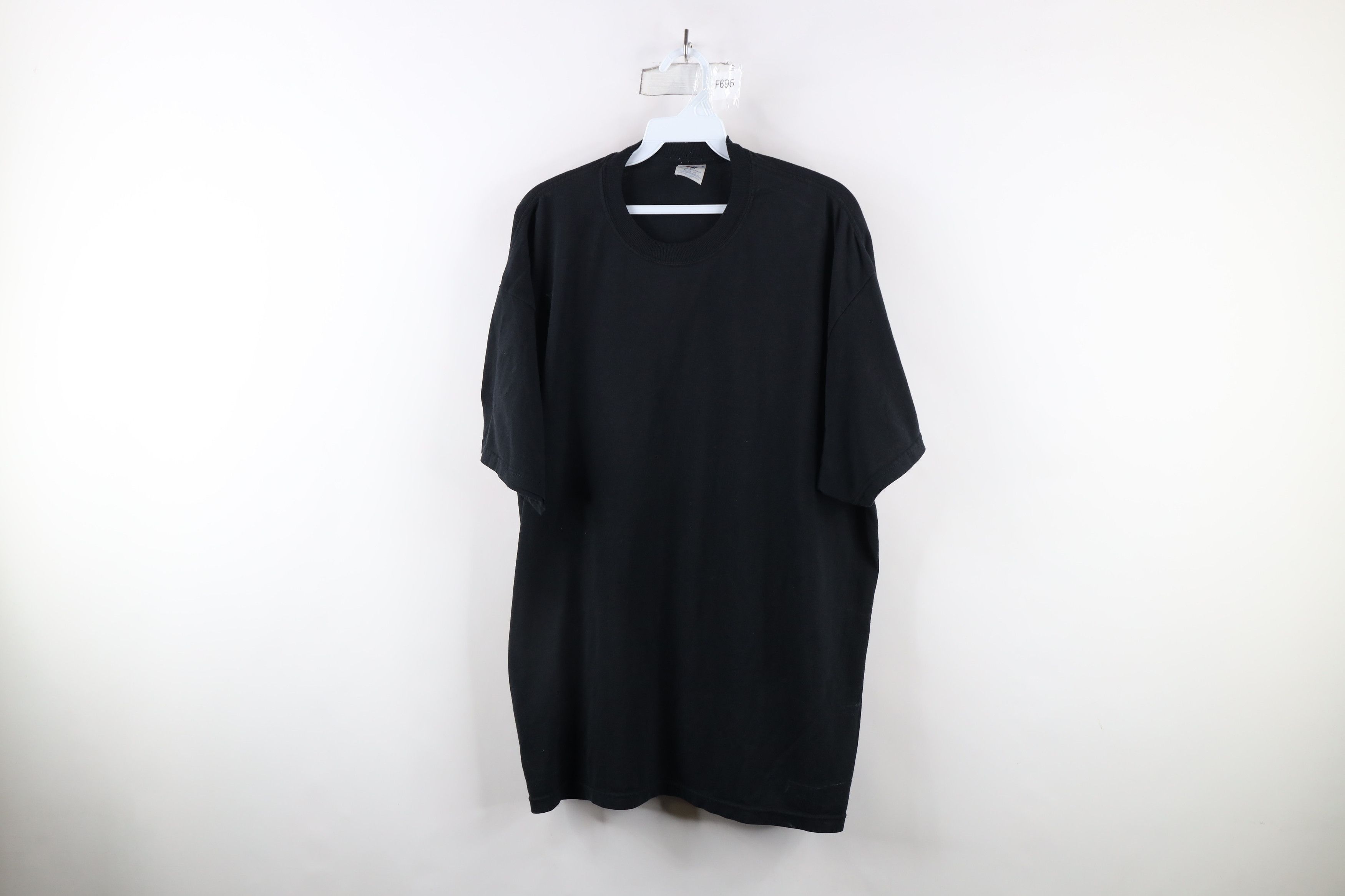 Vintage Vintage 90s Streetwear Blank Heavyweight T-Shirt Black Size US XL / EU 56 / 4 - 1 Thumbnail