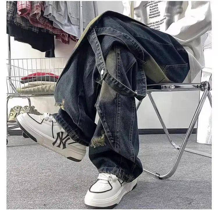 Japanese Brand Casual straight leg patchwork jeans Size US 32 / EU 48 - 5 Thumbnail