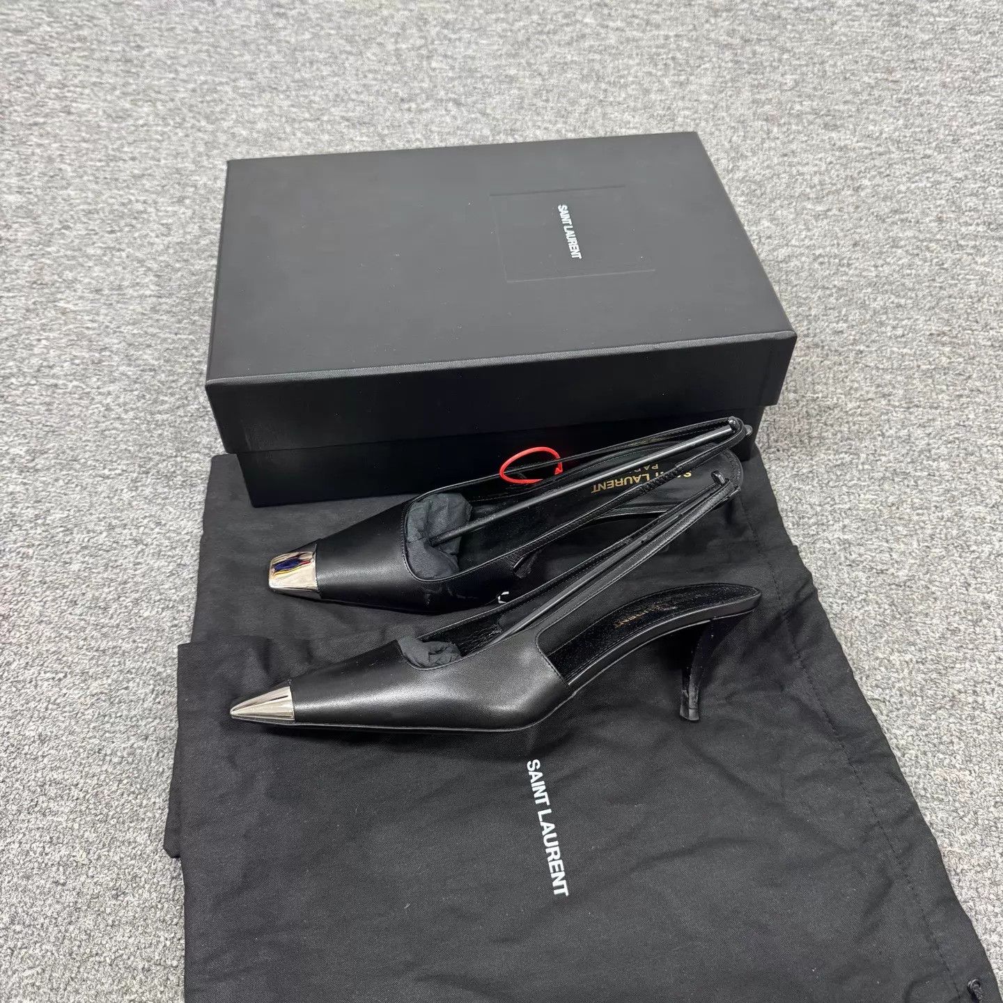 Saint Laurent Paris Saint Laurent SLP Heeled Sandals Metal Pointed Open Back Size US 6.5 / IT 36.5 - 1 Thumbnail