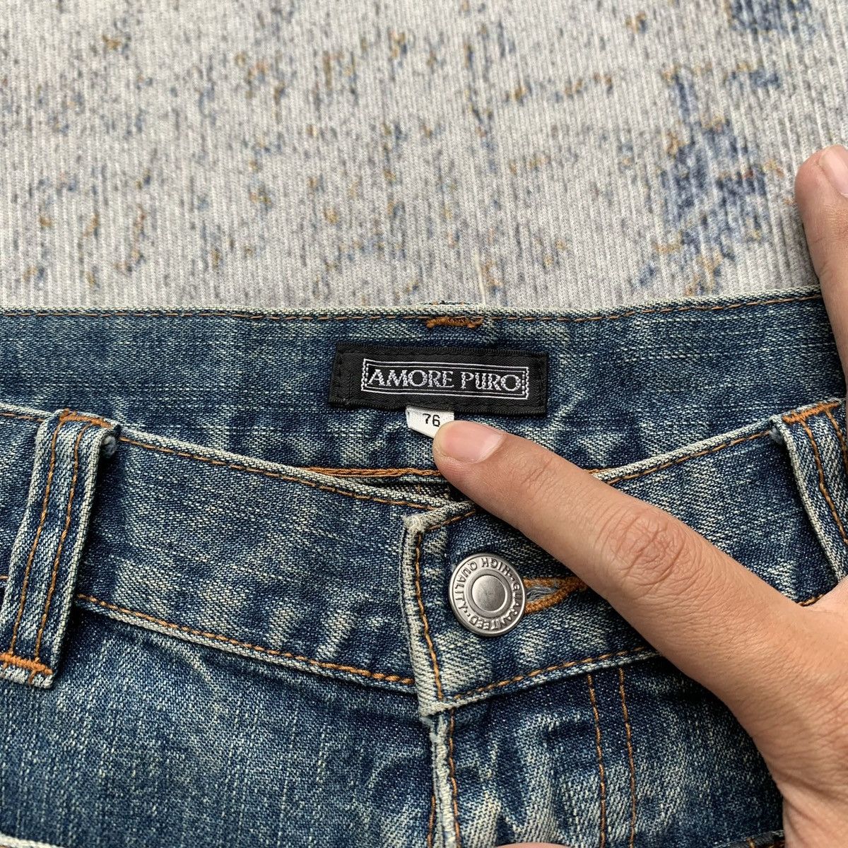 Japanese Brand 2000s Japanese Brand Amore Puro Double Waist Jeans Size US 30 / EU 46 - 6 Thumbnail
