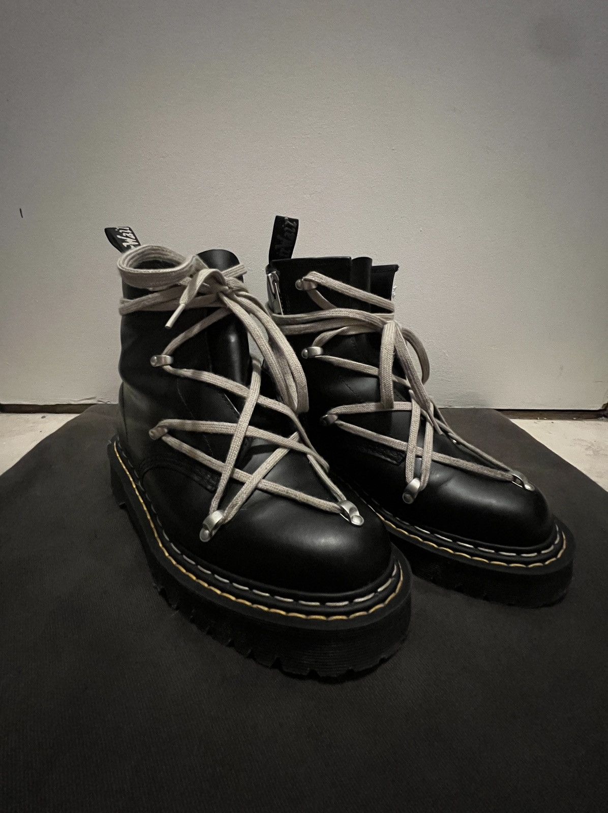 靴 Rick Owens x Dr.Martens 1460 RICK OWENS x DR MARTEN 1460 BEXLeather Lace Up Boots | eBay