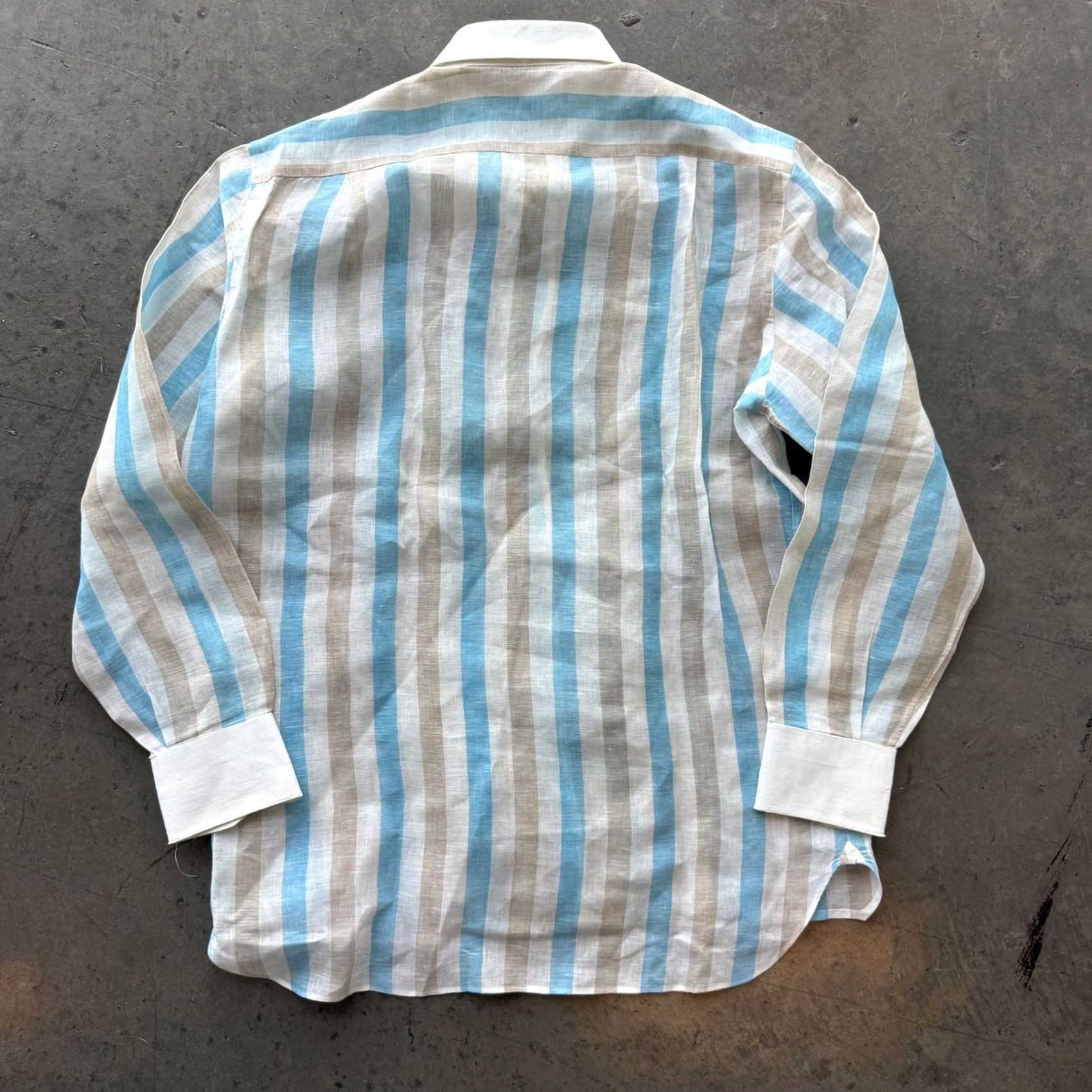 Vintage VINTAGE Giampaolo Capri Italy Lino 100% Linen Striped Blue Button Down L Shirt Men Size US L / EU 52-54 / 3 - 2 Thumbnail