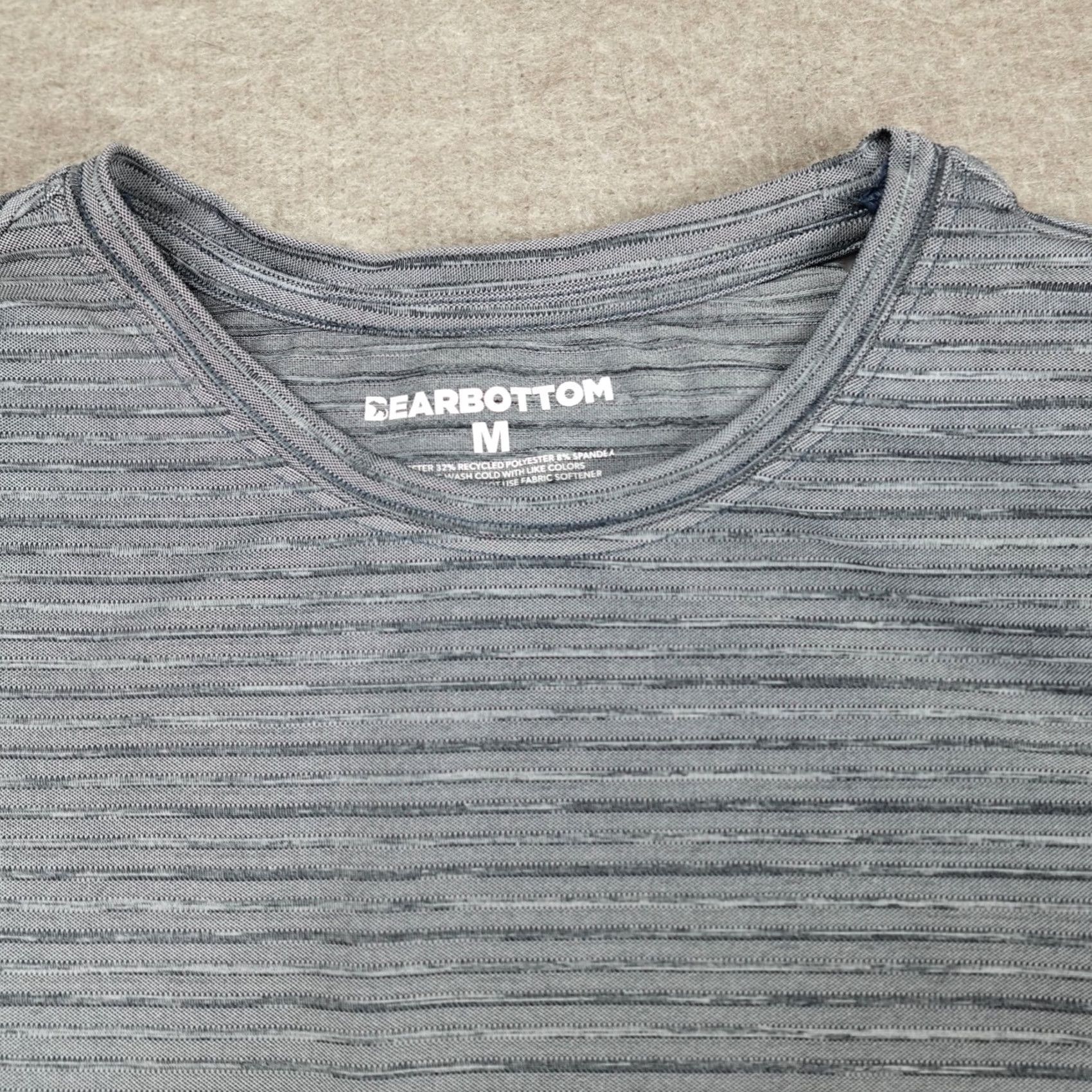 Vintage Bearbottom Mens Shirt Medium Gray Striped Performance T-Shirt Short Sleeve Crew Neck Athletic Fit Logo Size US M / EU 48-50 / 2 - 2 Thumbnail