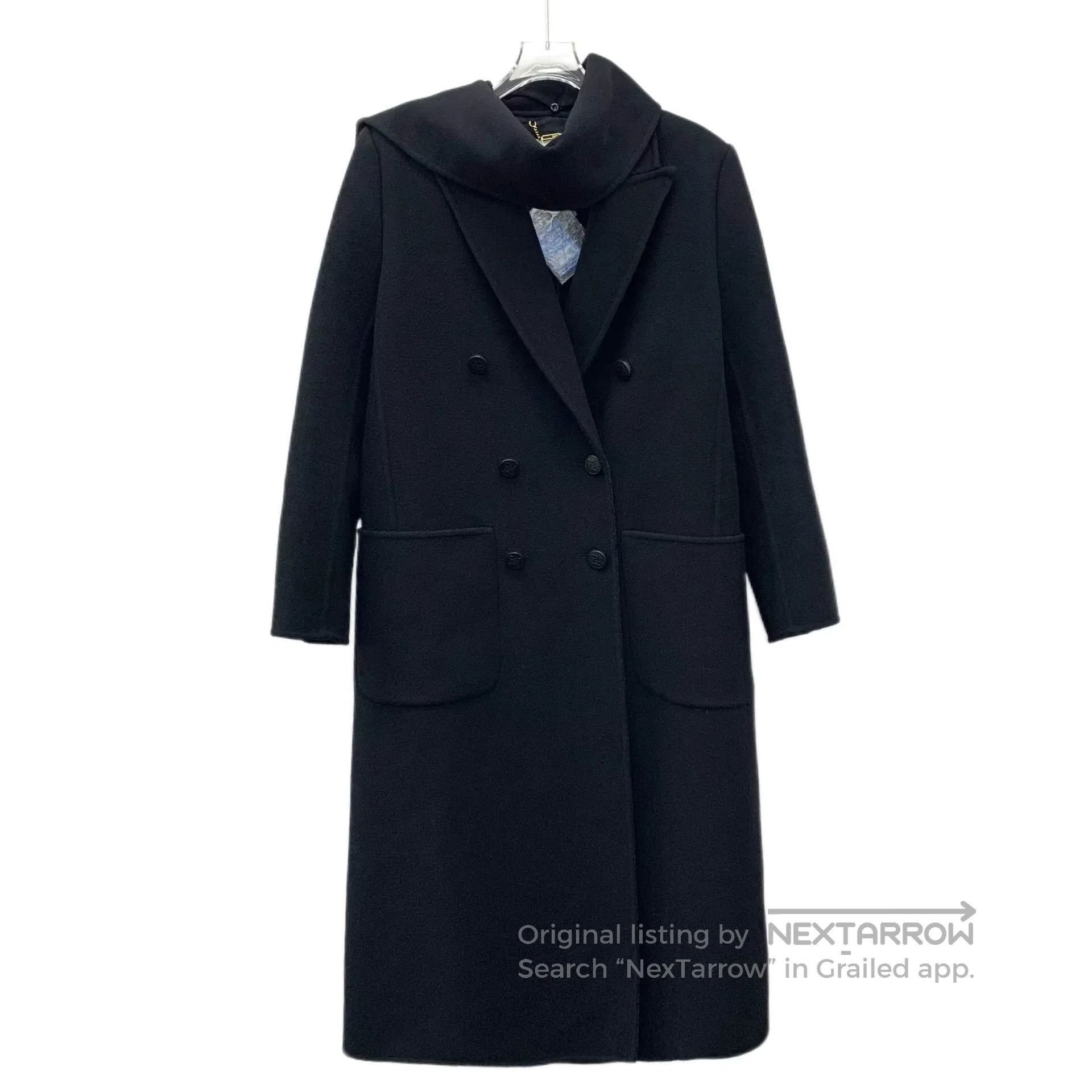 Fendi fendi black wool double-breasted coat. Size US S / EU 44-46 / 1 - 1 Thumbnail