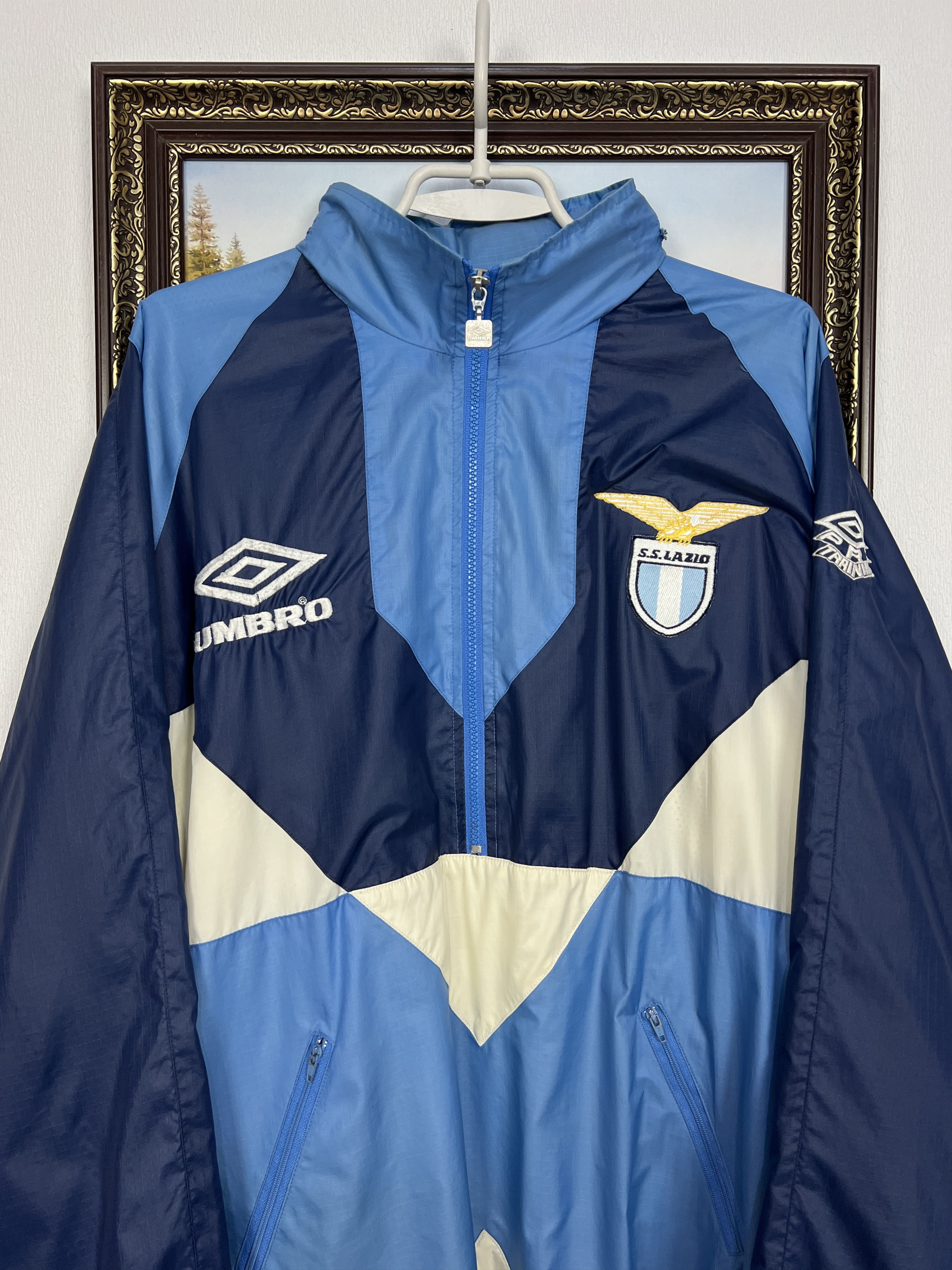 Umbro Vintage Lazio Football Jacket Soccer Track Top Rare Hype Size US XXL / EU 58 / 5 - 2 Thumbnail