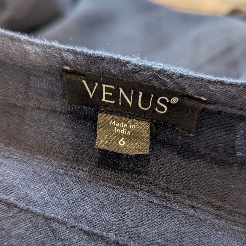 Other Venus Navy Blue Deep V-Neck Cotton Summer Dress Size 6 Size M / US 6-8 / IT 42-44 - 6 Thumbnail