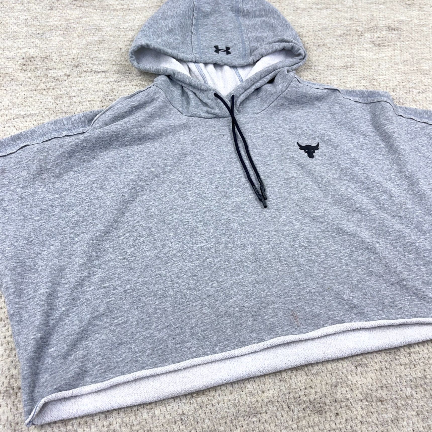 Under Armour VINTAGE Under Armour Project Rock Hoodie Shirt Men L Gray Sleeveless Cropped Logo Size US L / EU 52-54 / 3 - 4 Thumbnail
