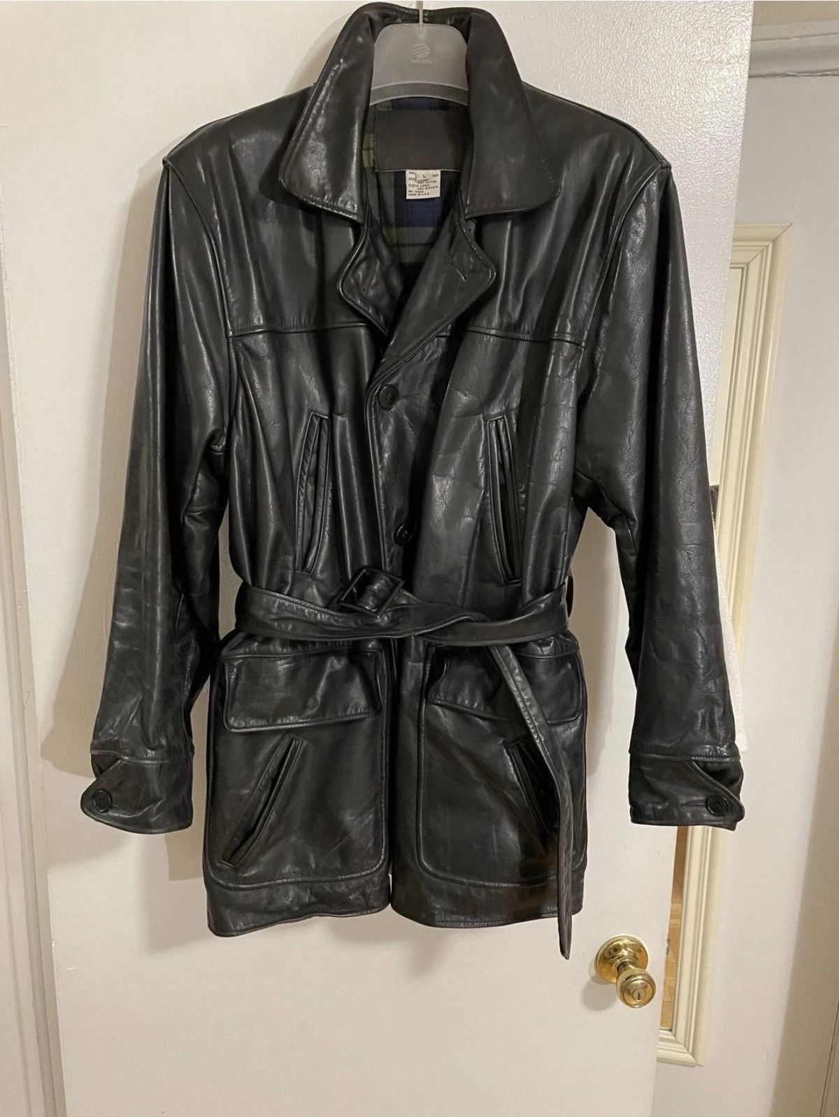 New Republic New Republic Vintage Leather Pea Coat – Rare Size US L / EU 52-54 / 3 - 1 Thumbnail