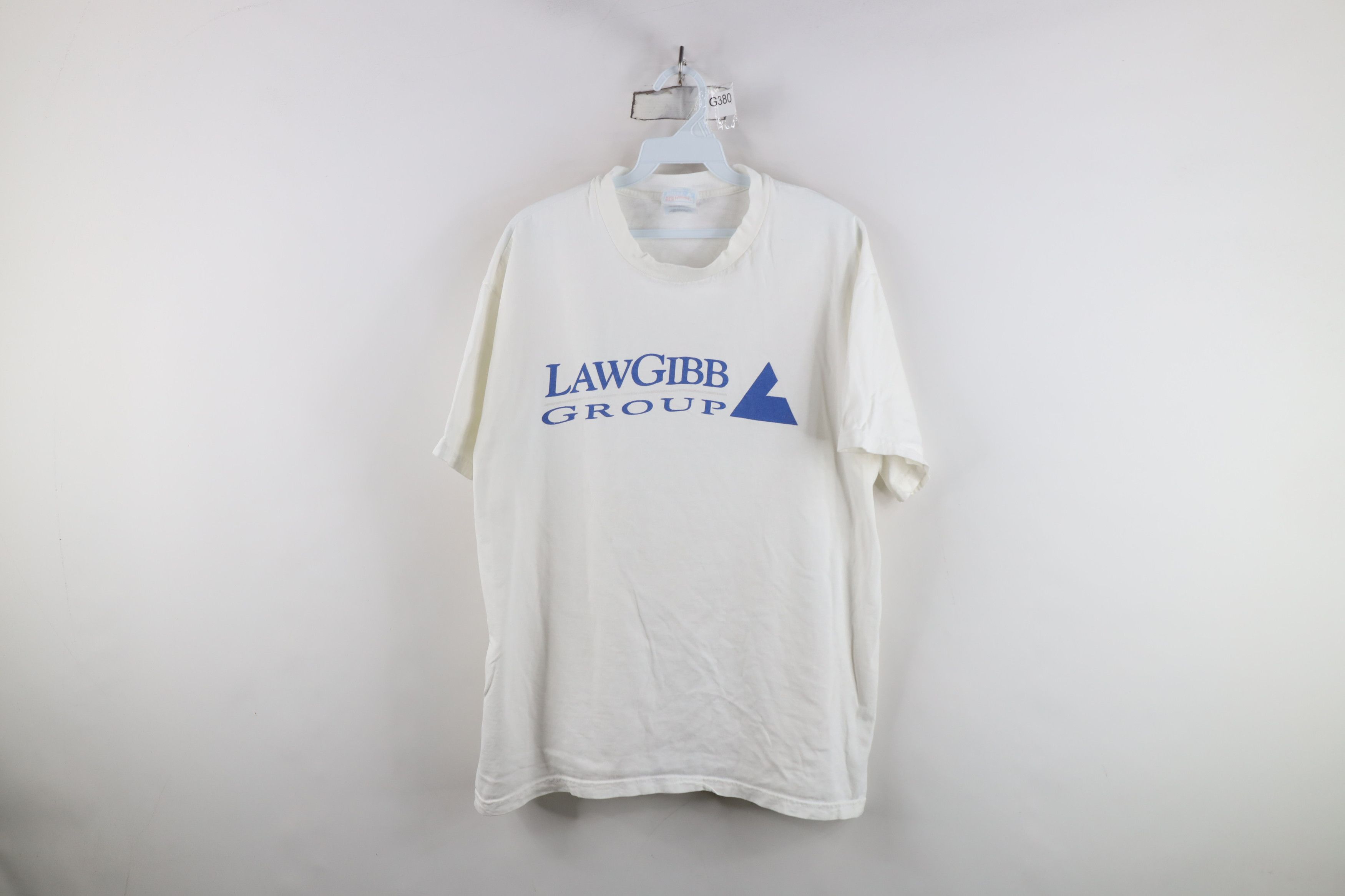 Vintage Vintage 90s Law Gibb Group Short Sleeve T-Shirt White Size US L / EU 52-54 / 3 - 1 Thumbnail