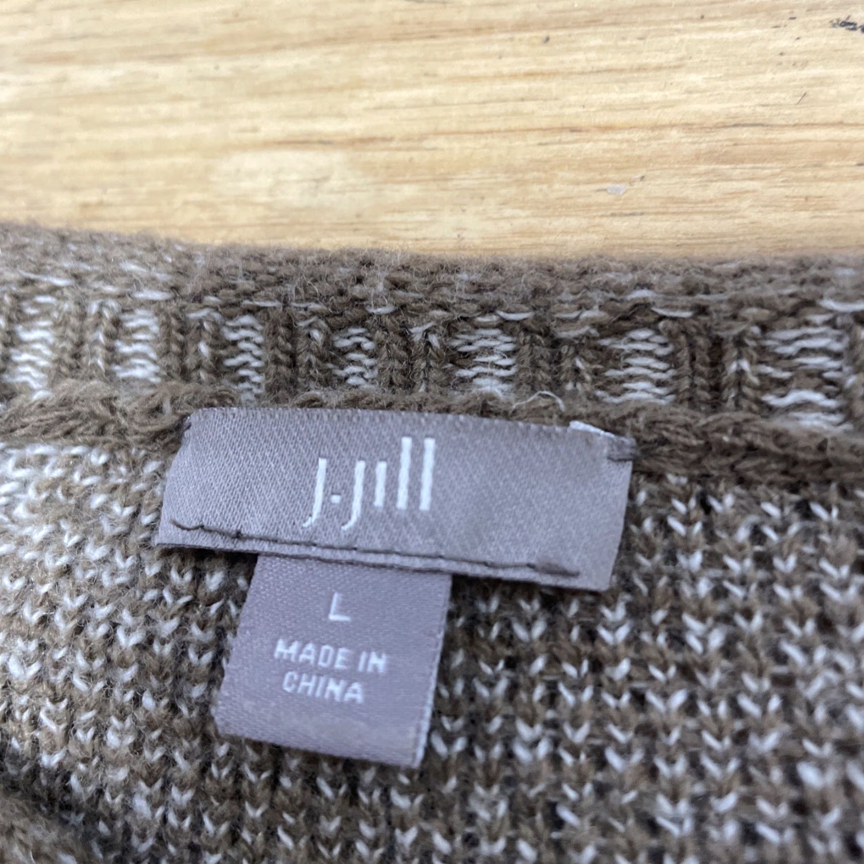 J. Jill J. Jill Womens Sweater Dress Wool Blend Brown Knit Boat Neck Raglan Sleeve L Size L / US 10 / IT 46 - 6 Thumbnail