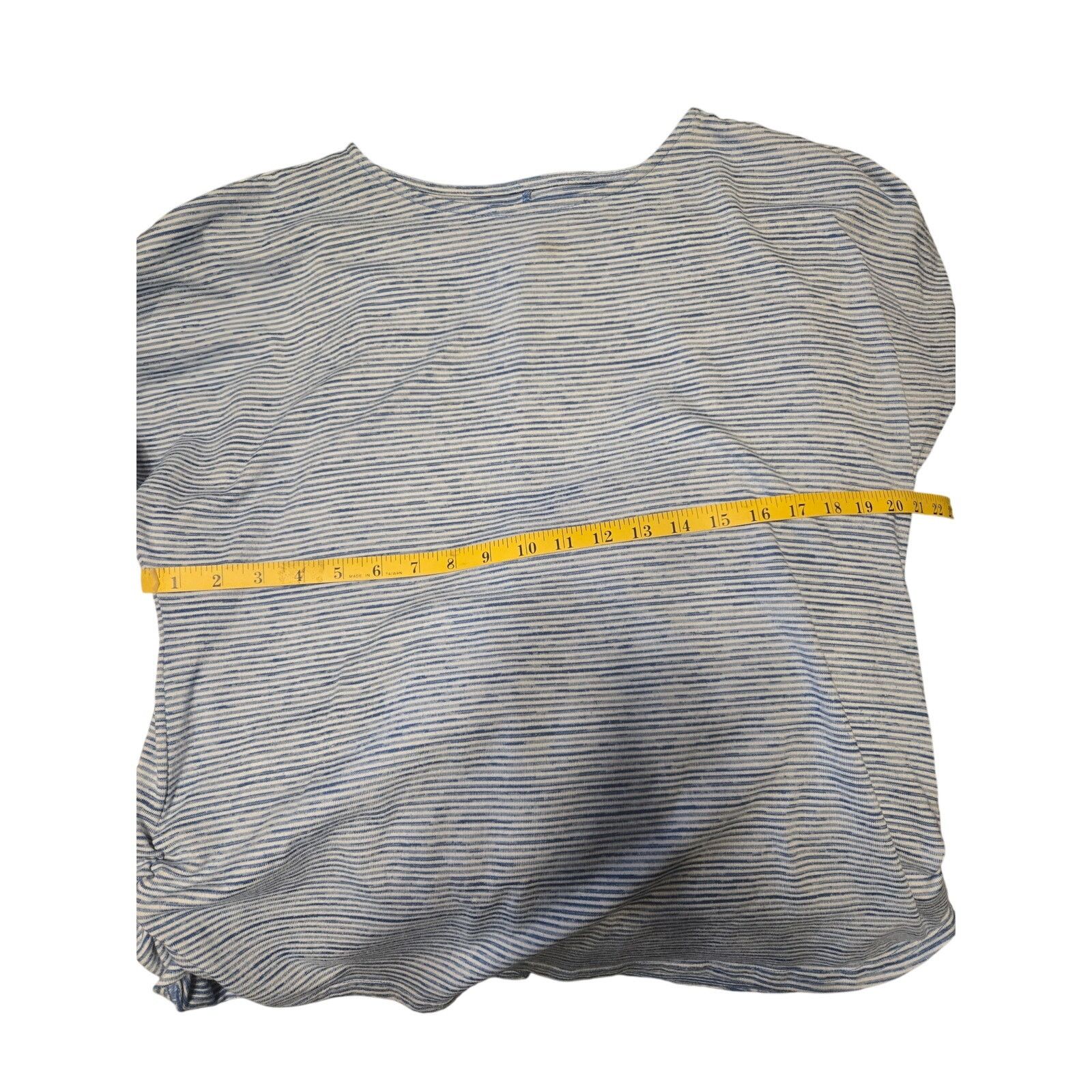 Croft & Barrow Croft & Barrow Blue White Striped Ruched Side Tee 1X Size XL / US 12-14 / IT 48-50 - 11 Thumbnail