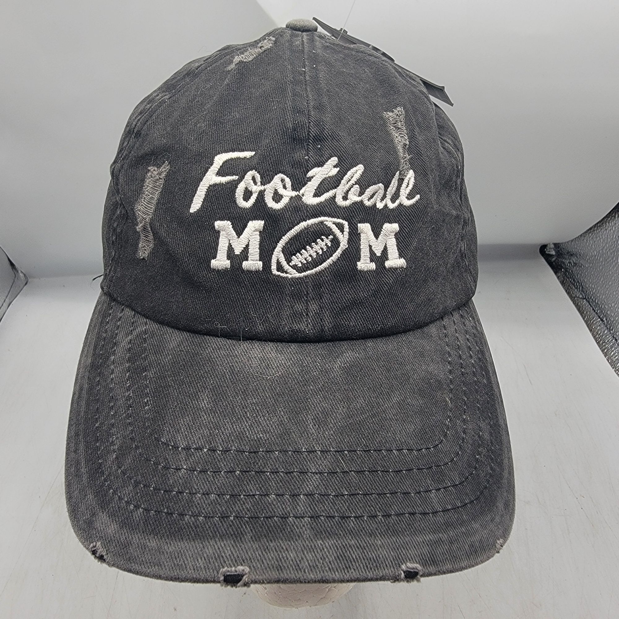 Other Football Mom Distressed Hat Cap David & Young Black Cotton A Size ONE SIZE - 1 Thumbnail