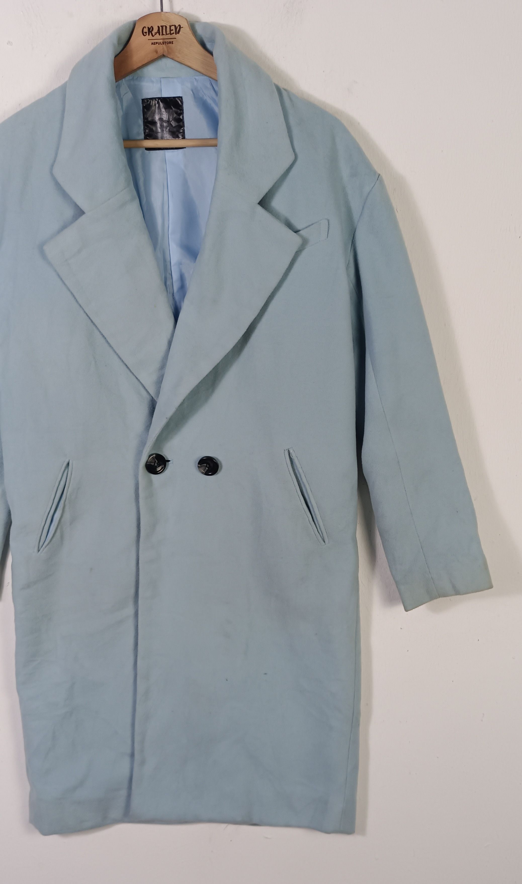 Dig Deep Vintage🇯🇵 Dig Deep Black Label Trench Coat Wool Jacket Size US M / EU 48-50 / 2 - 5 Thumbnail