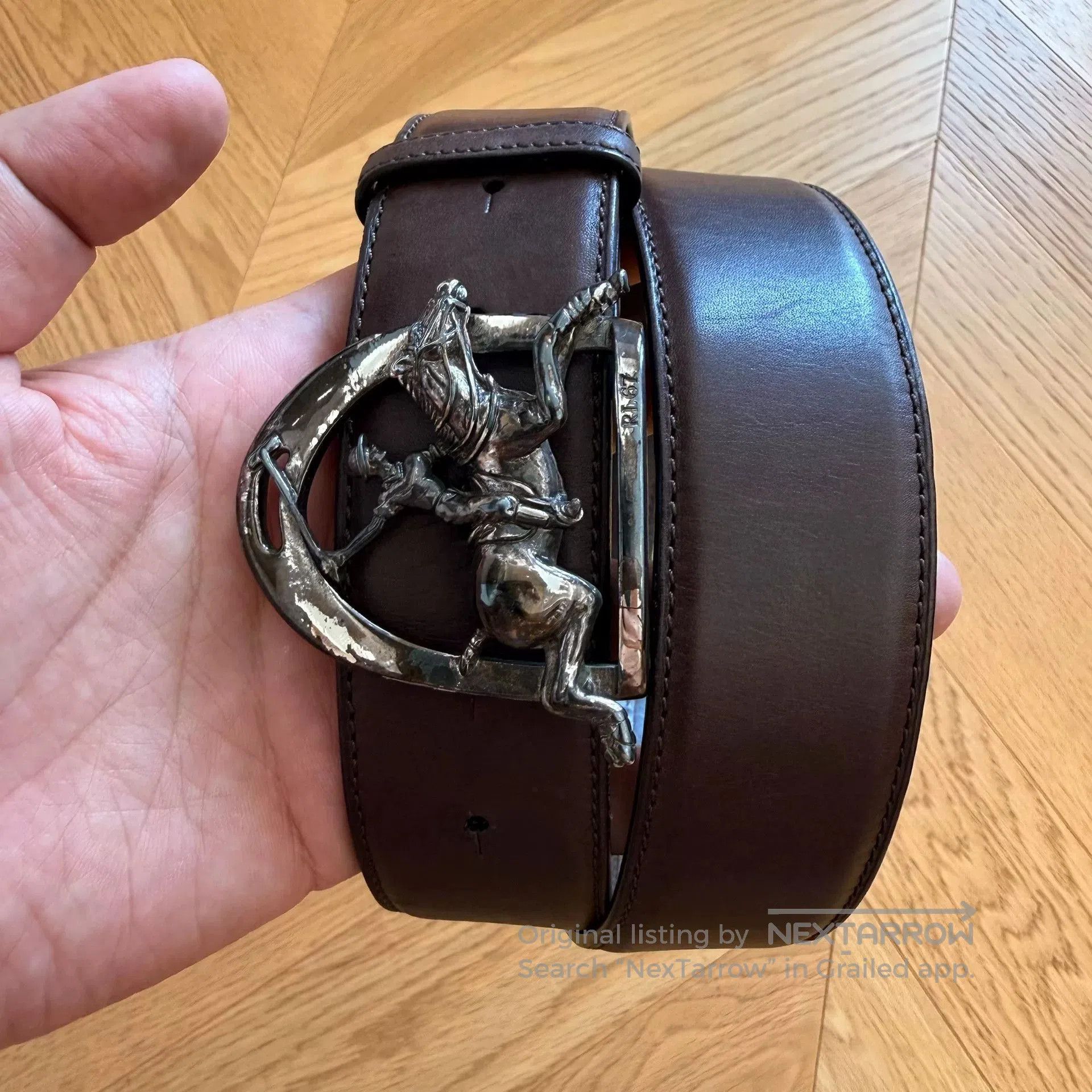 RLX Ralph Lauren Vintage Italian Alloy Buckle Polo Belt. Size ONE SIZE - 3 Thumbnail