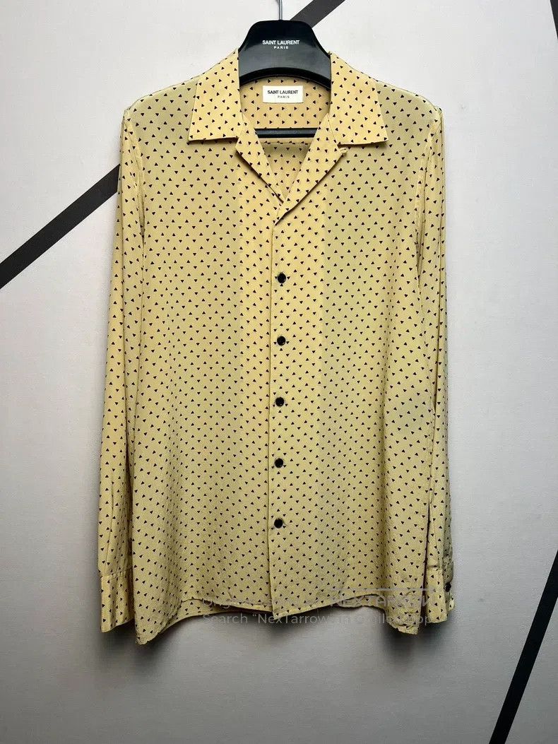 Saint Laurent Paris Saint Laurent Paris size 37 Triangle Printed Silk Shirt Size US M / EU 48-50 / 2 - 1 Thumbnail