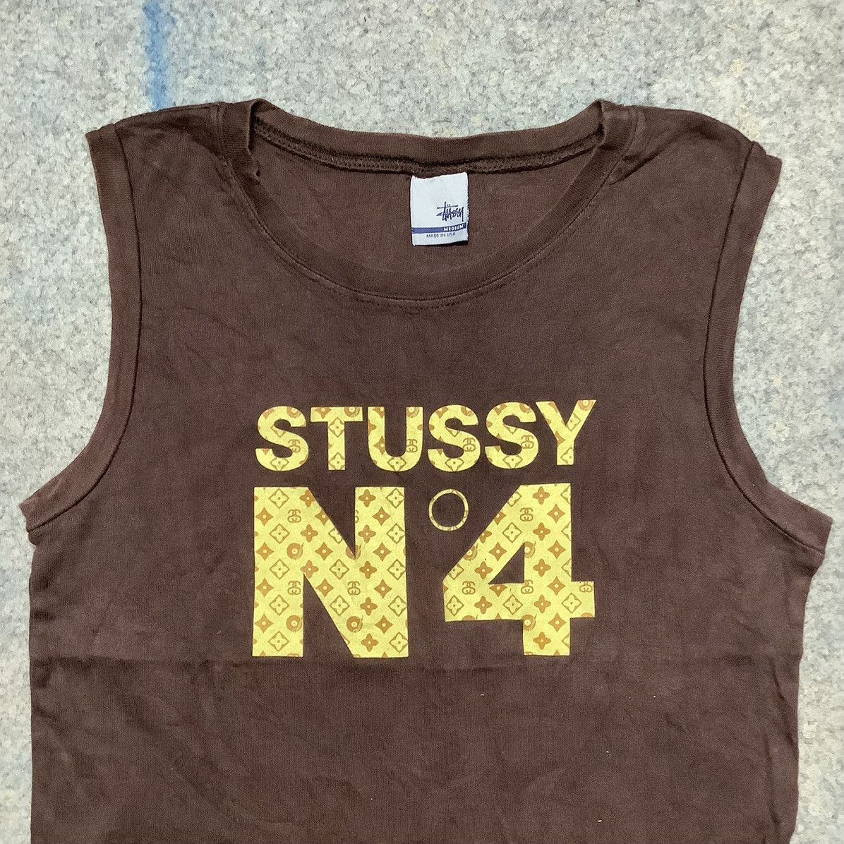 Stussy × Vintage Vintage 90s Stussy No 4 Tank Tops/ Short Sleeve T Shirt Size US M / EU 48-50 / 2 - 2 Thumbnail