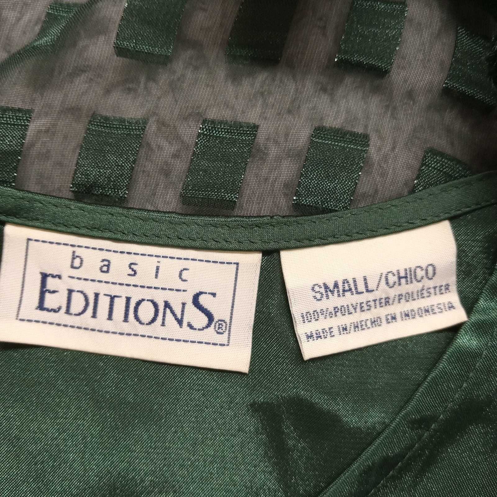 & Other Stories Basic Editions Blouse S Long Sleeve Green Satin Tank Sheer Size S / US 4 / IT 40 - 4 Thumbnail