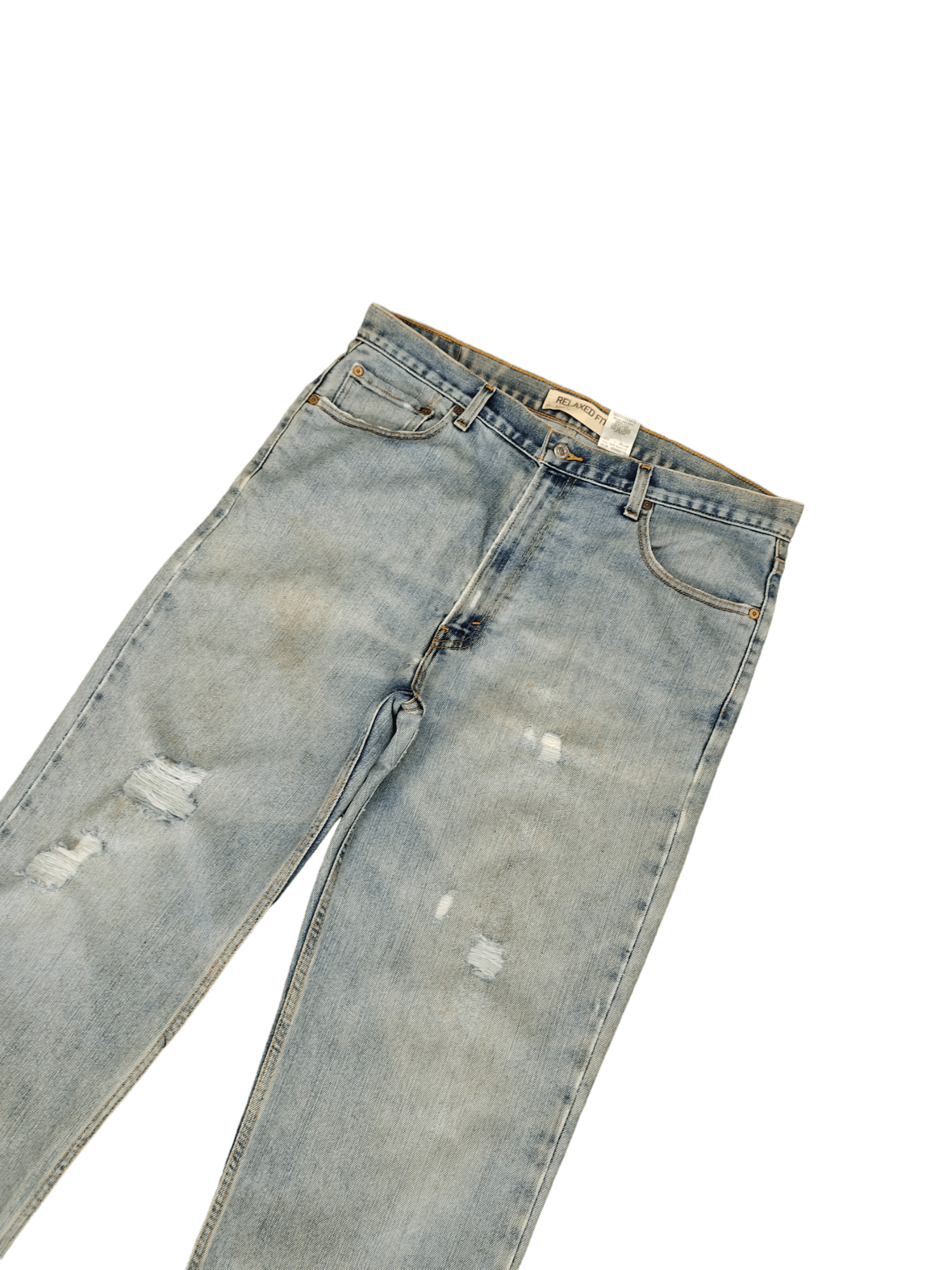 Levi's Vintage Levis 550 Light Wash Rusty Distressed Denim Jeans Size US 36 / EU 52 - 6 Thumbnail