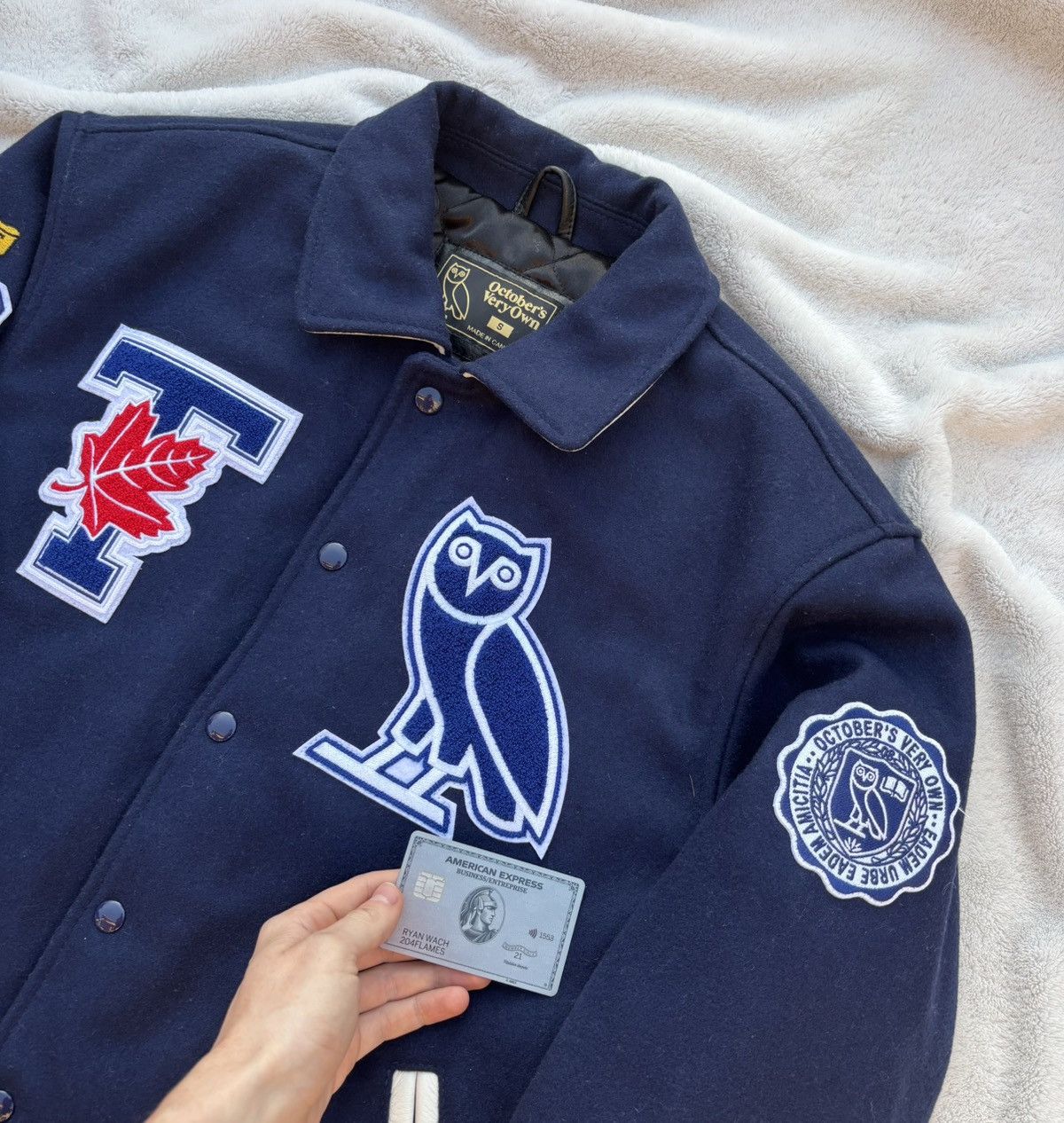 October's Very Own OVO x University of Toronto Navy Varsity Jacket Size US M / EU 48-50 / 2 - 2 Thumbnail