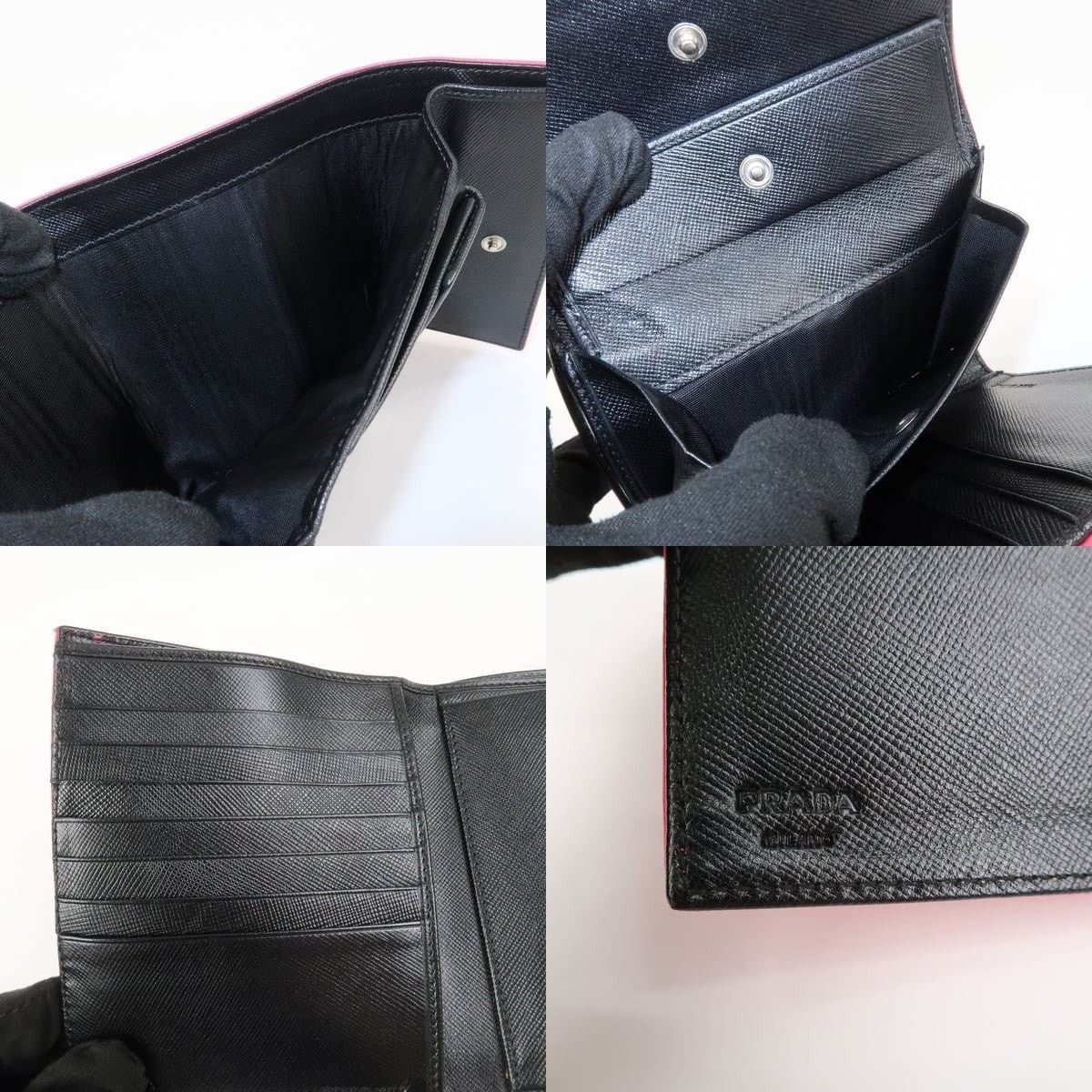 Prada Prada Tessuto Nylon Compact Wallet Pink Size ONE SIZE - 7 Thumbnail