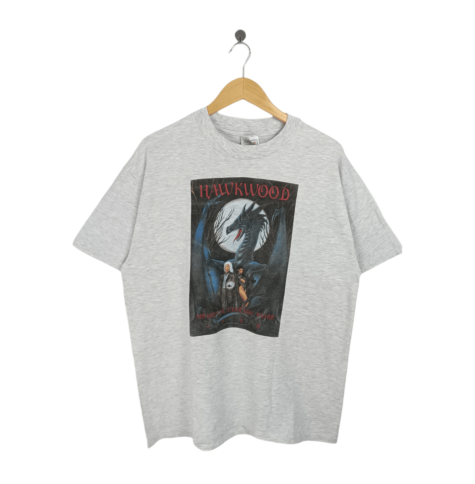 Vintage VINTAGE 90'S HAWKWOOD MEDIEVAL FANTASY FAIRE VERY RARE TEE Size US L / EU 52-54 / 3 - 1 Thumbnail