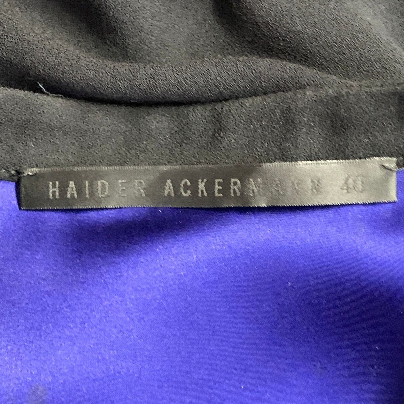 Haider Ackermann Black Blue Viscose Silk Nehru Collar Hidden Buttons Shirt Size S / US 4 / IT 40 - 4 Thumbnail