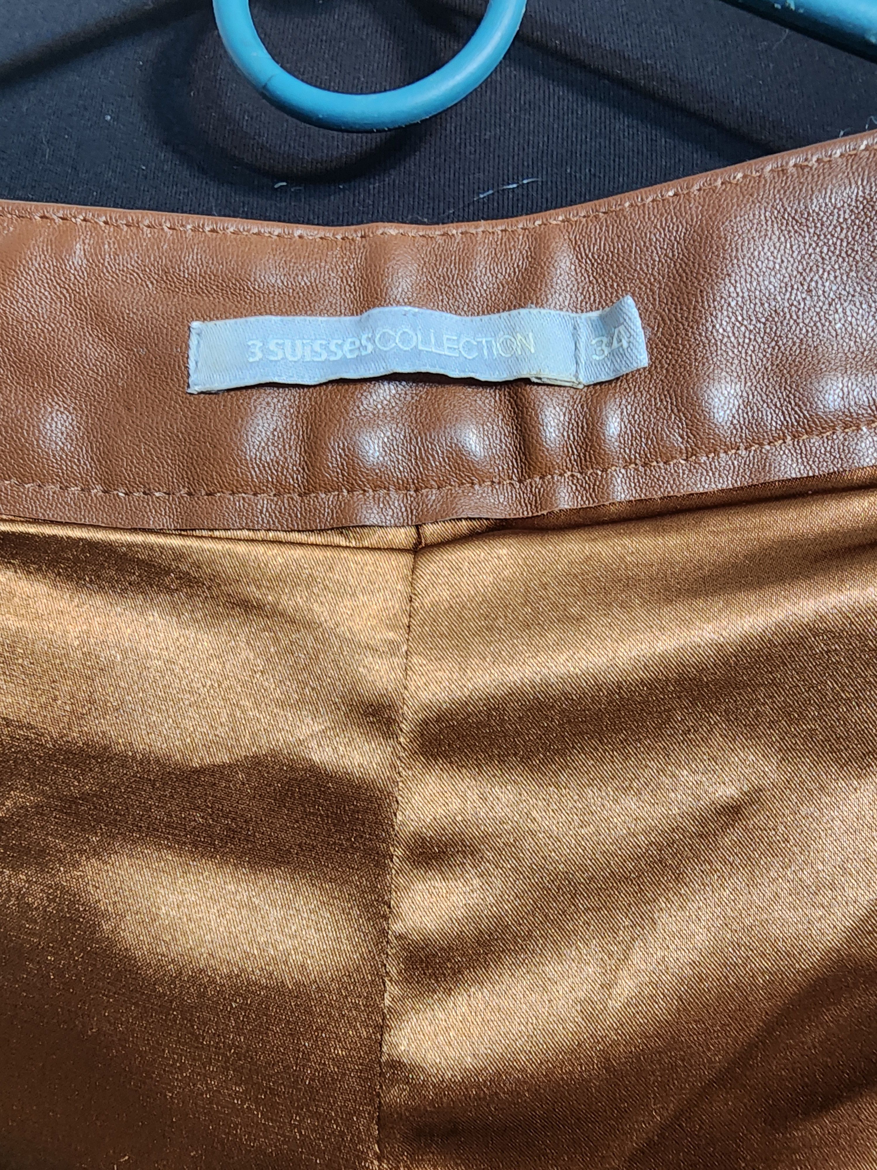 Genuine Leather Brown Leather Pants: Women's Genuine Leather Trousers Size 28" / US 6 / IT 42 - 10 Thumbnail