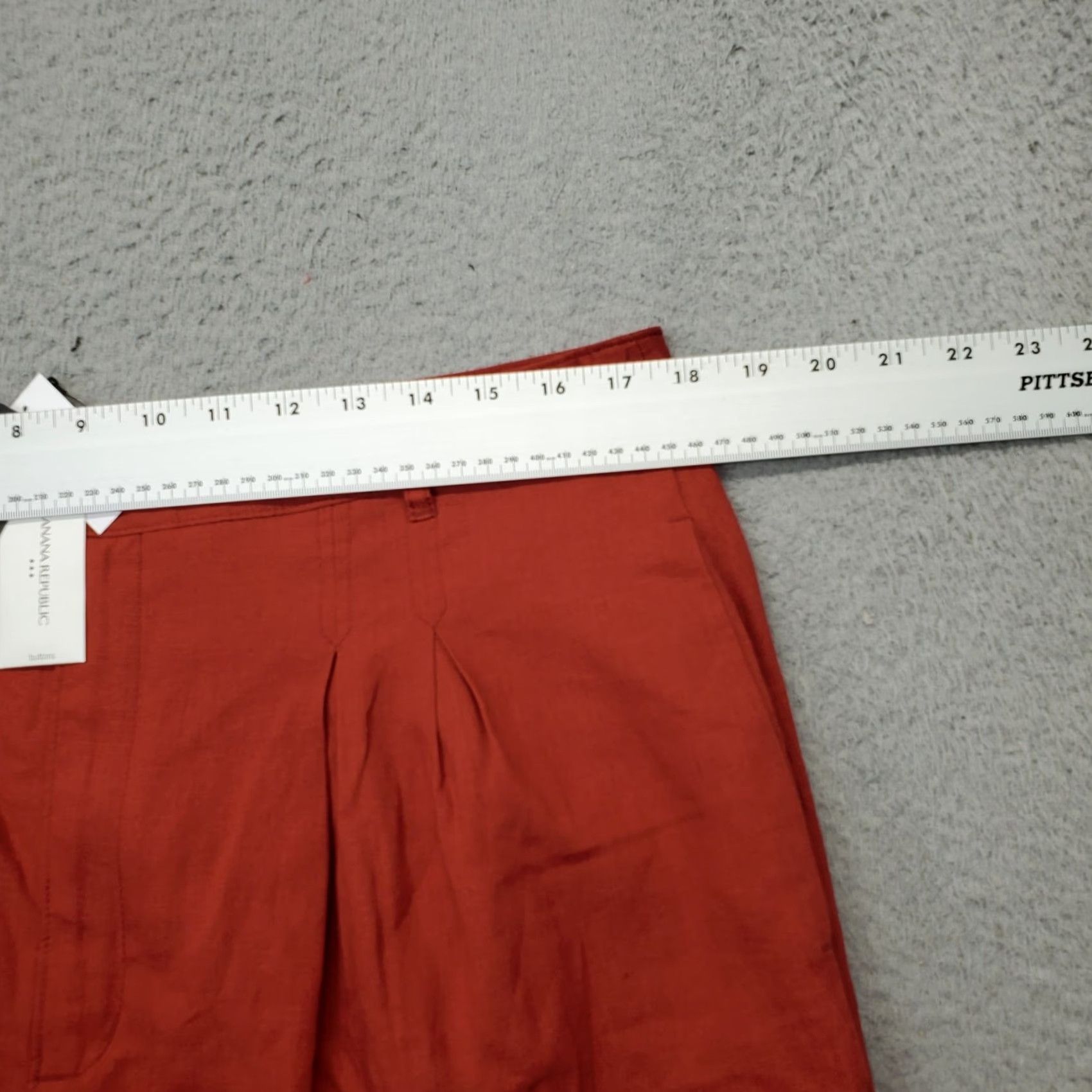 Banana Republic Banana Republic Womens Size 16P Red Linen Midi Skirt Petites A-Line Pleated Front Pockets ZipperButton Vented Size 38" / US 16 / IT 52 - 4 Thumbnail
