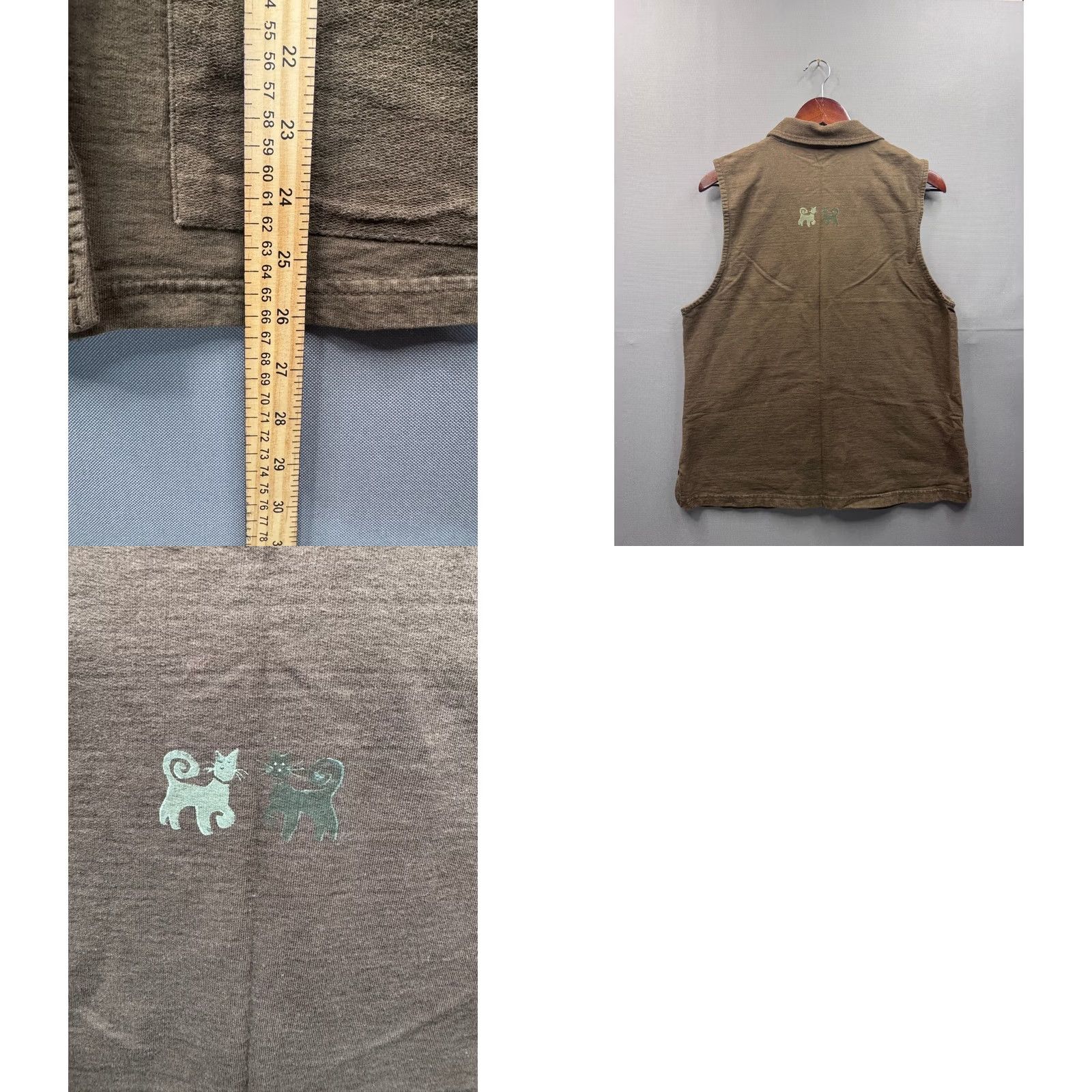 Vintage VINTAGE Viva City USA Brown Sleeveless Button Up Vest Women's L Embroidered Patch Pockets Boho Size L / US 10 / IT 46 - 8 Thumbnail