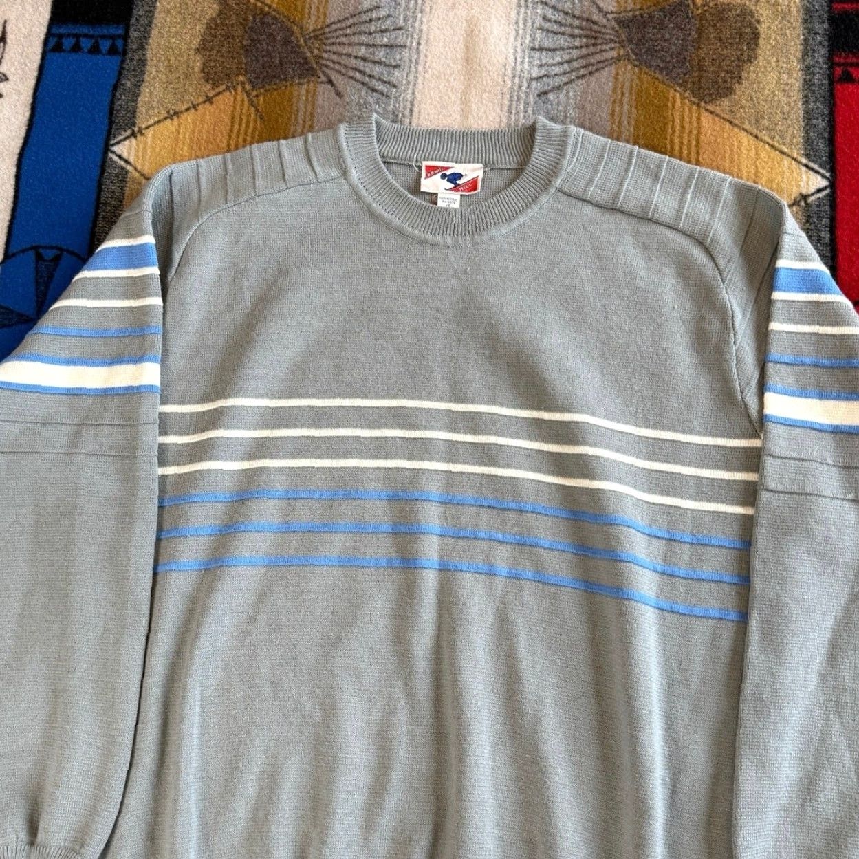Vintage VINTAGE Down Hill Skiing Pullover Knit Sweater XL Men Gray 80s 90s Ski Pattern Solid Long Sleeve Knit Pullover Winter Size US XL / EU 56 / 4 - 3 Thumbnail