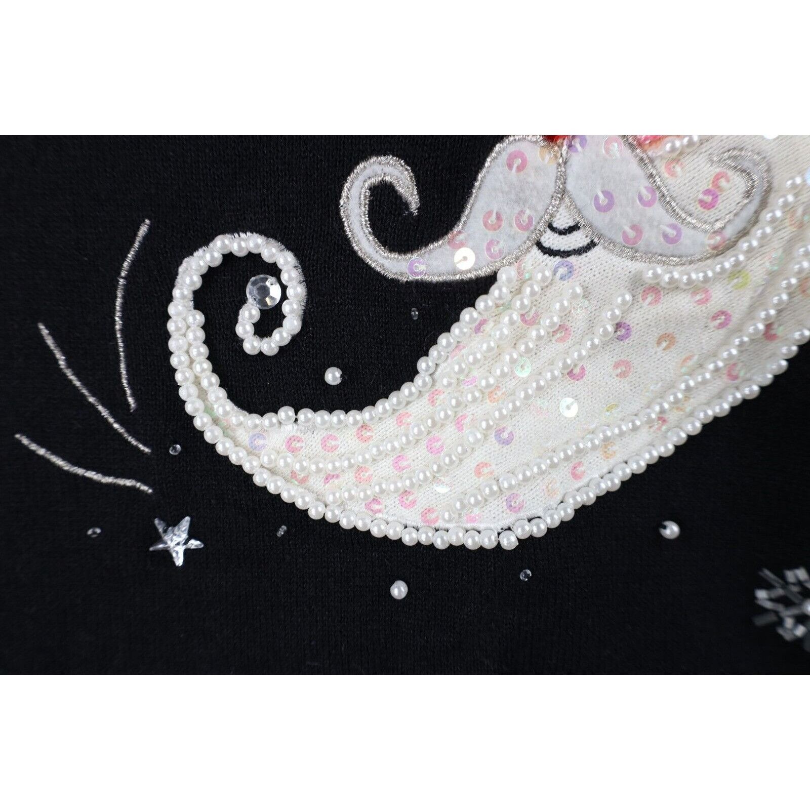 Vintage Vintage 90s Streetwear Christmas Santa Claus Moon Sweater Size L / US 10 / IT 46 - 7 Thumbnail