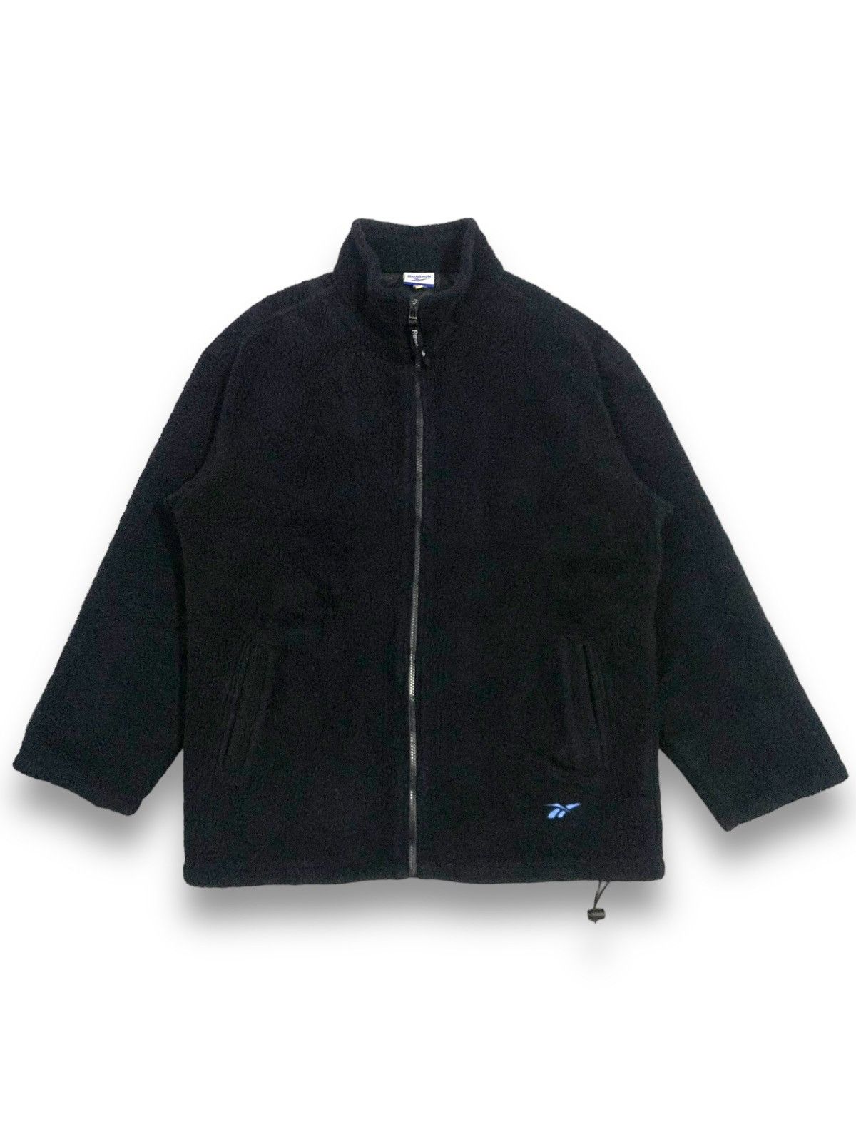 Reebok Vintage 90s Reebok Full Zip Navy Deep Pile Fleece Jacket Size US L / EU 52-54 / 3 - 1 Thumbnail