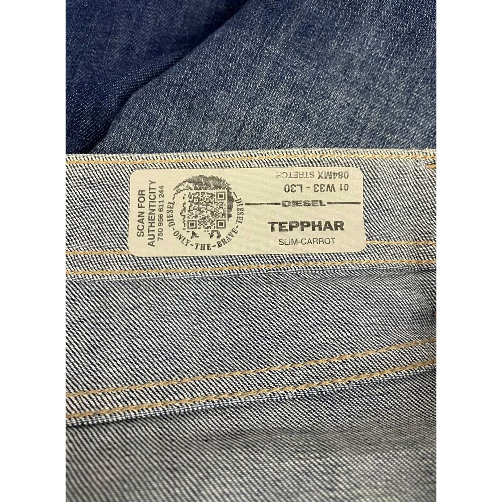 Diesel Diesel Jeans Tepphar Jeans Carrot Regular Blue Cotton Denim 5-Pocket 36w 29in Inseam Mens Standards Size US 32 / EU 48 - 3 Thumbnail