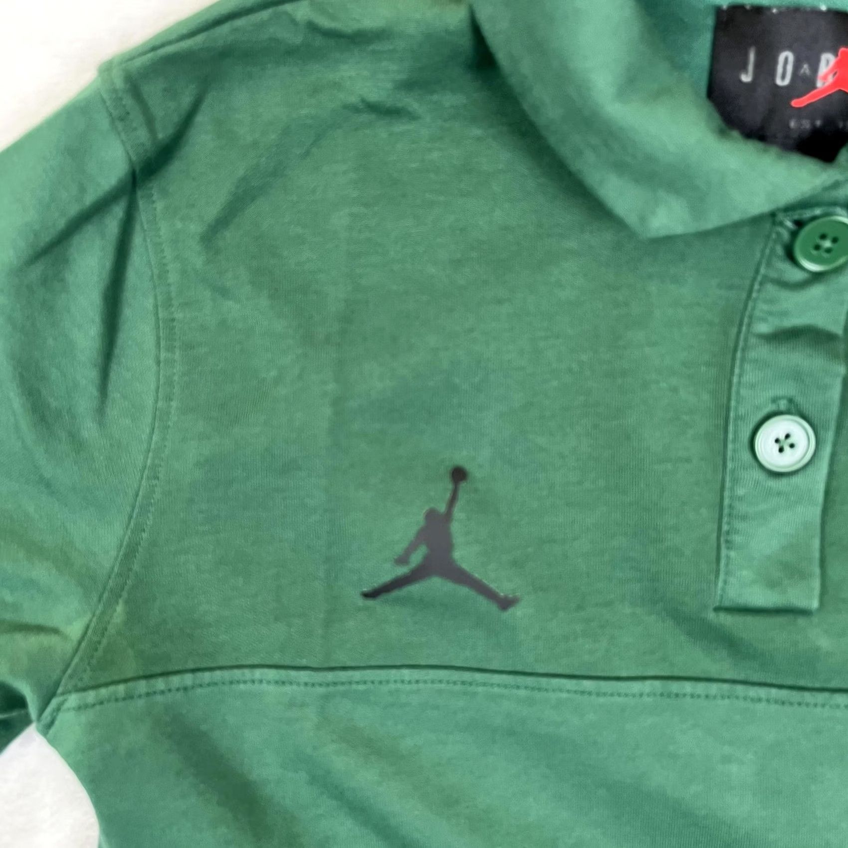Jordan Brand Jordan Polo Shirt Small Green Dri-FIT Jumpman Logo Basketball Activewear Women's Size S / US 4 / IT 40 - 3 Thumbnail